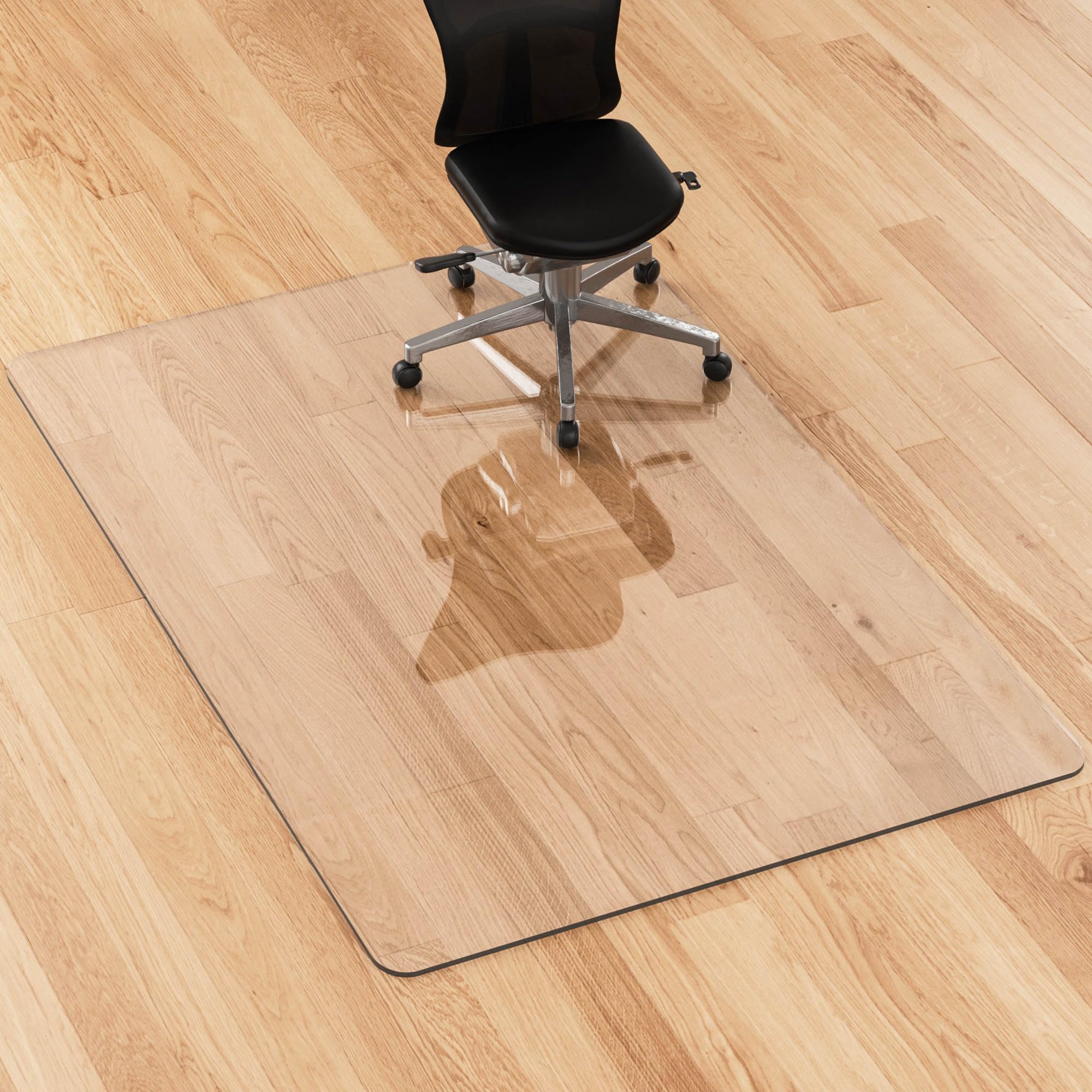 Premium Clear Office Chair Mat for Hardwood Floors & Carpets - 46