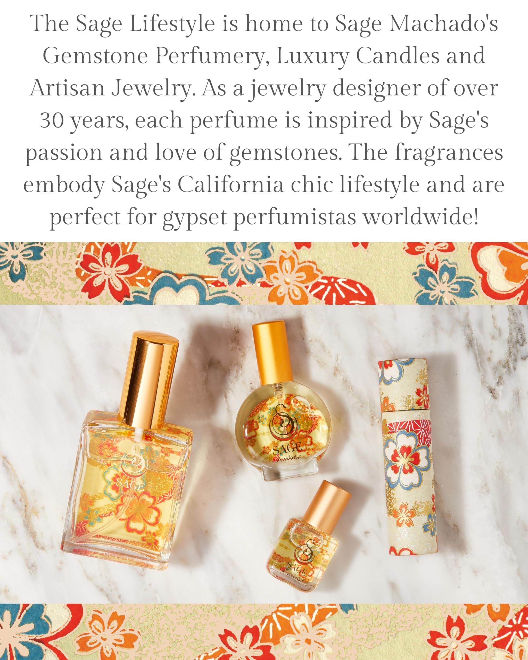 Sage Amber Perfume Oil Roll-On - 1/8 oz Vegan & Cruelty-Free with Earthy Scent of Amber, Blood Orange & Musk | Natural Fragrance for Women & Men, Daily Wear & Special Occasions
