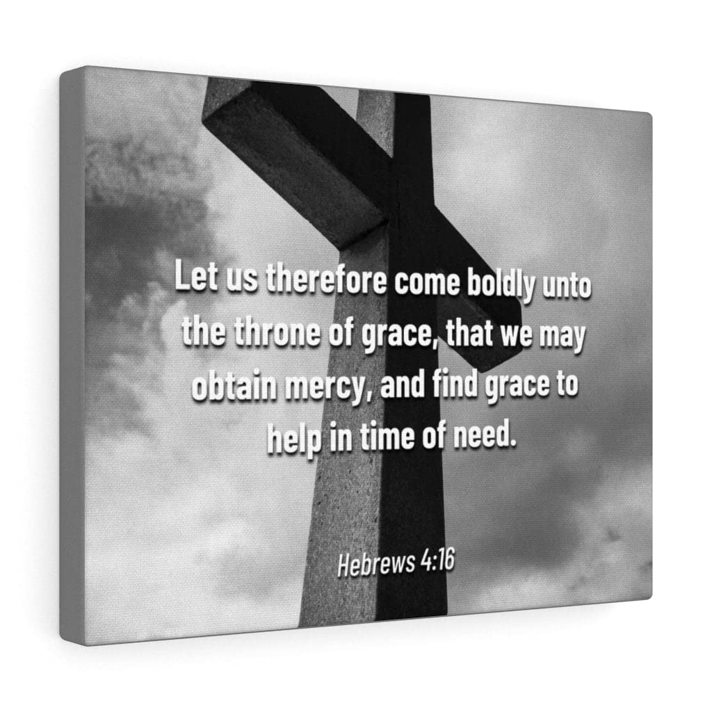 Christian Wall Art - Hebrews 4:16 Bible Verse Print 'Throne of Grace' - Ready to Hang Scripture Decor for Home, Church & Office - Inspirational Gift for Weddings, Baptisms & Housewarmings