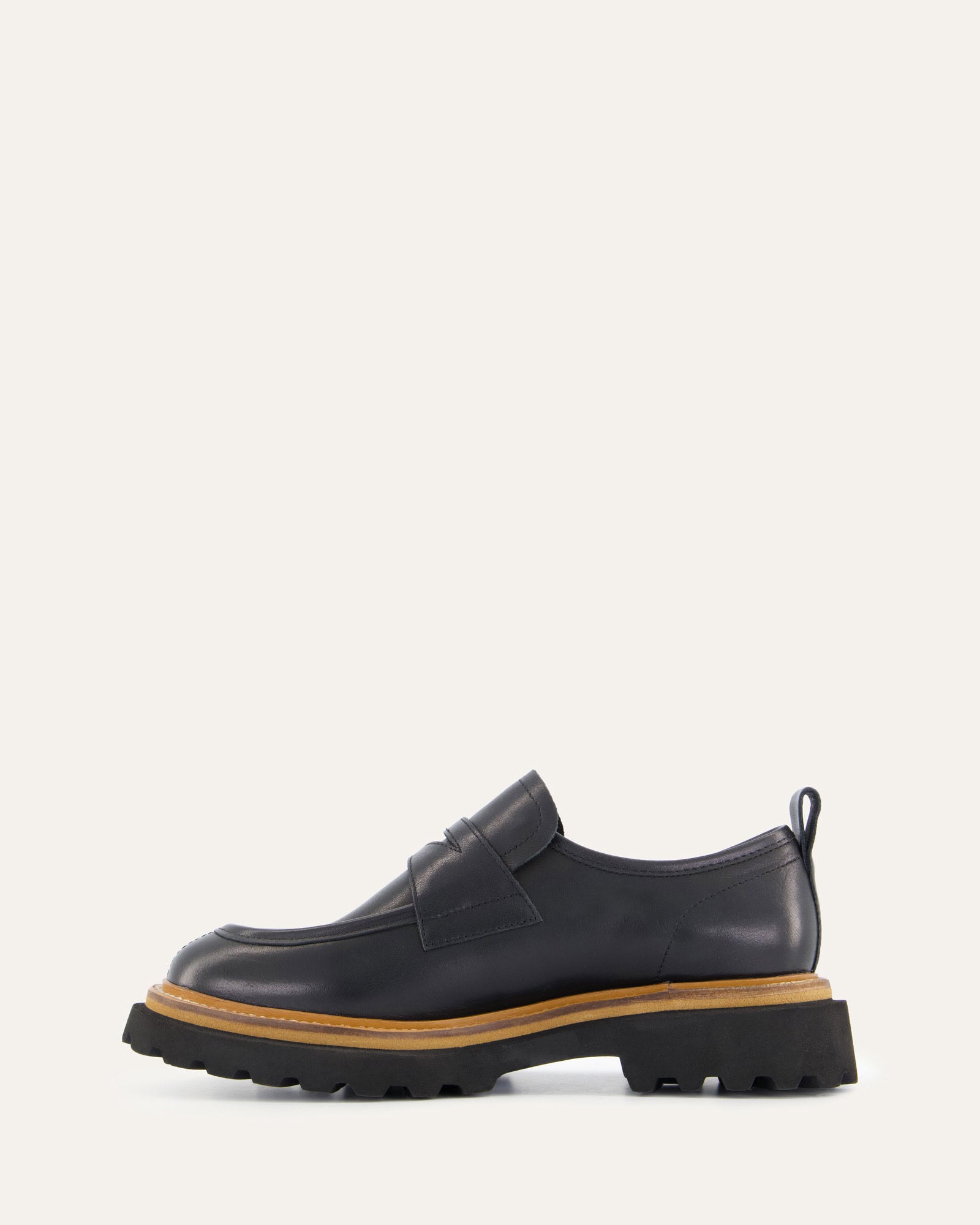 Black Leather OBI Loafers for Men - Comfortable & Stylish Slip-On Shoes for Business, Casual & Office Wear
