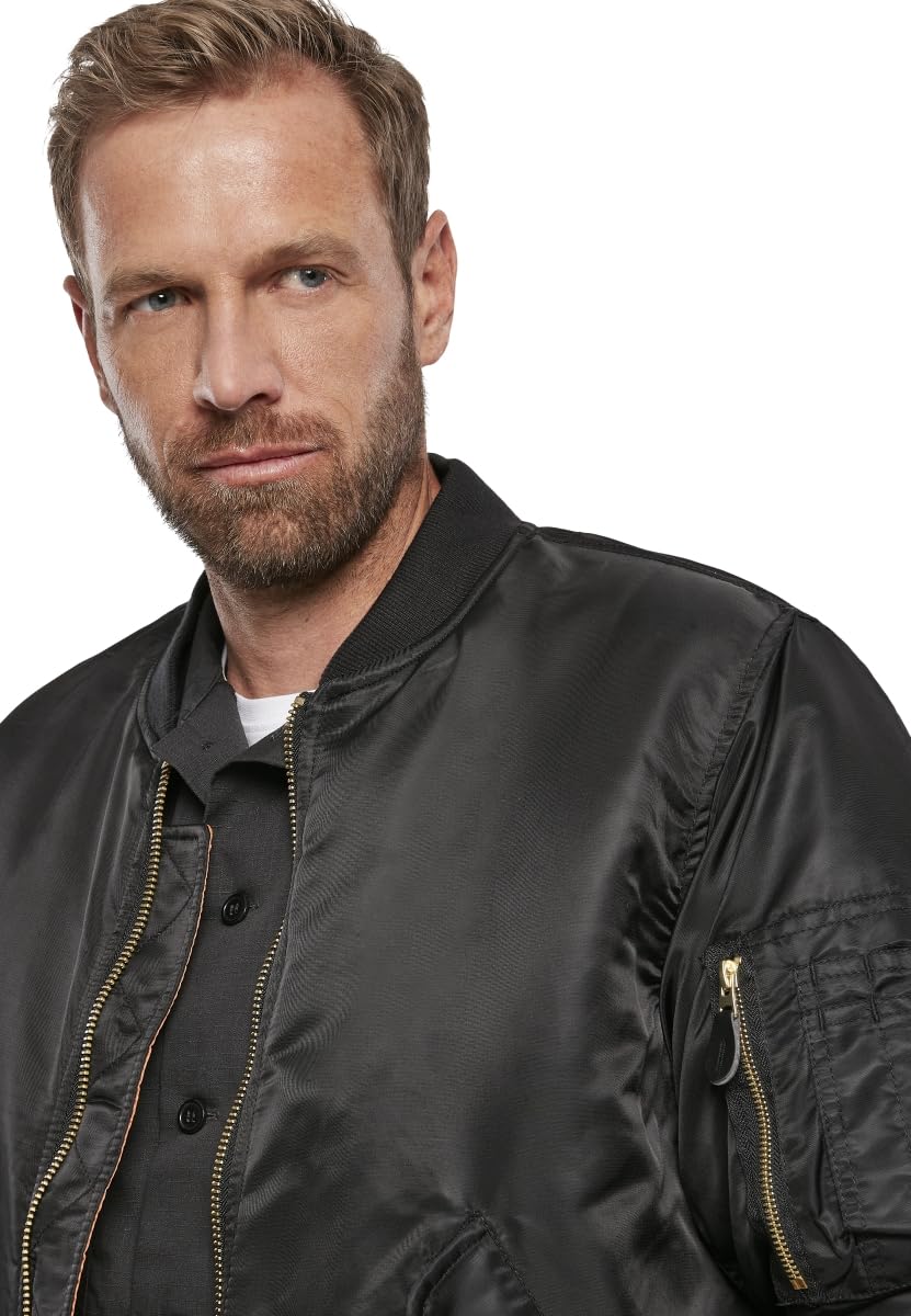 Men's MA1 Bomber Jacket - Olive Green Military Flight Jacket for Casual & Outdoor Wear | Lightweight Water-Resistant Aviator Coat