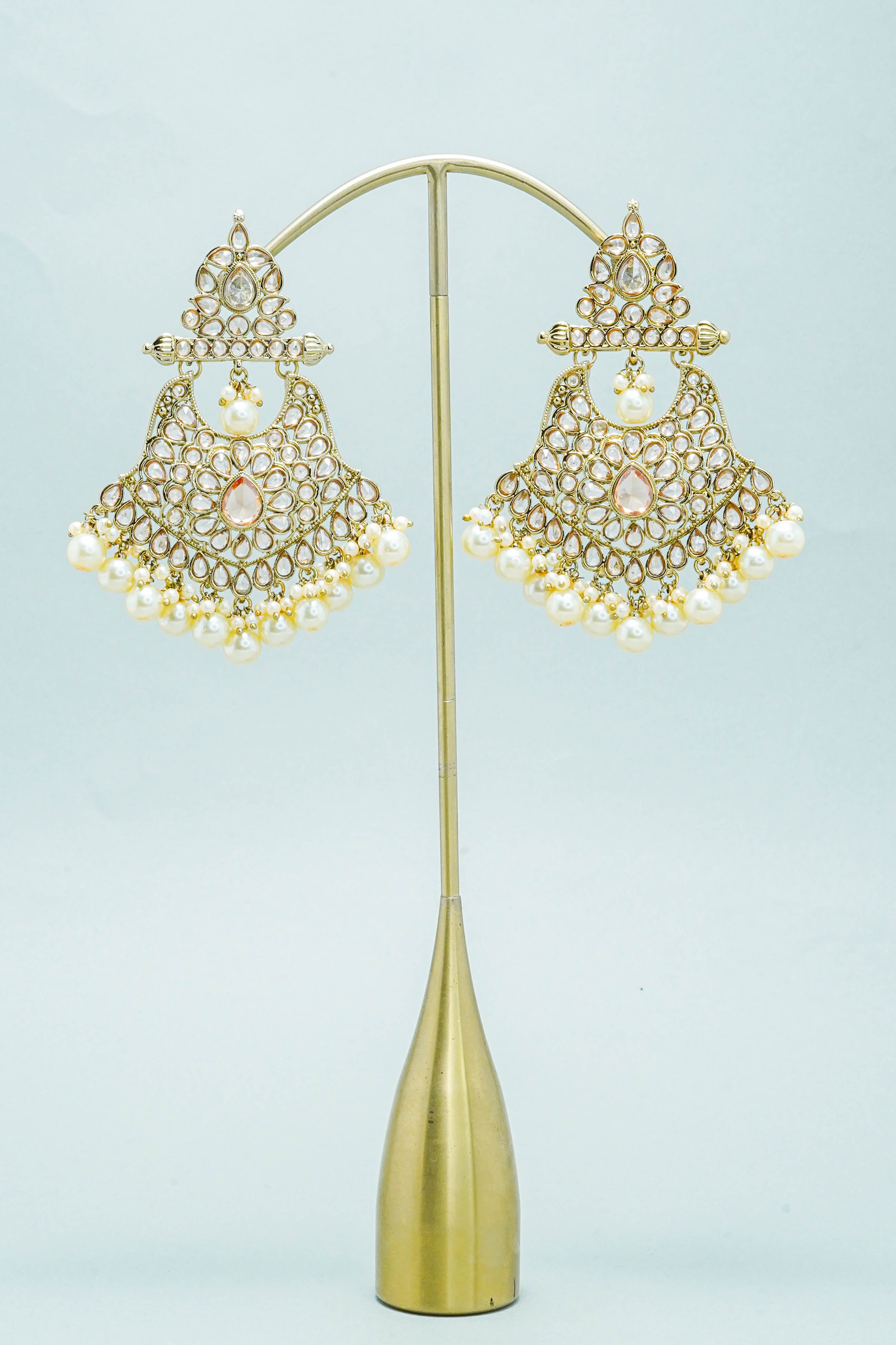 Exquisite NAVYA POLKI EARRINGS - Handmade Indian Jewelry with Genuine Polki Diamonds for Women | Perfect for Weddings, Parties & Ethnic Fashion