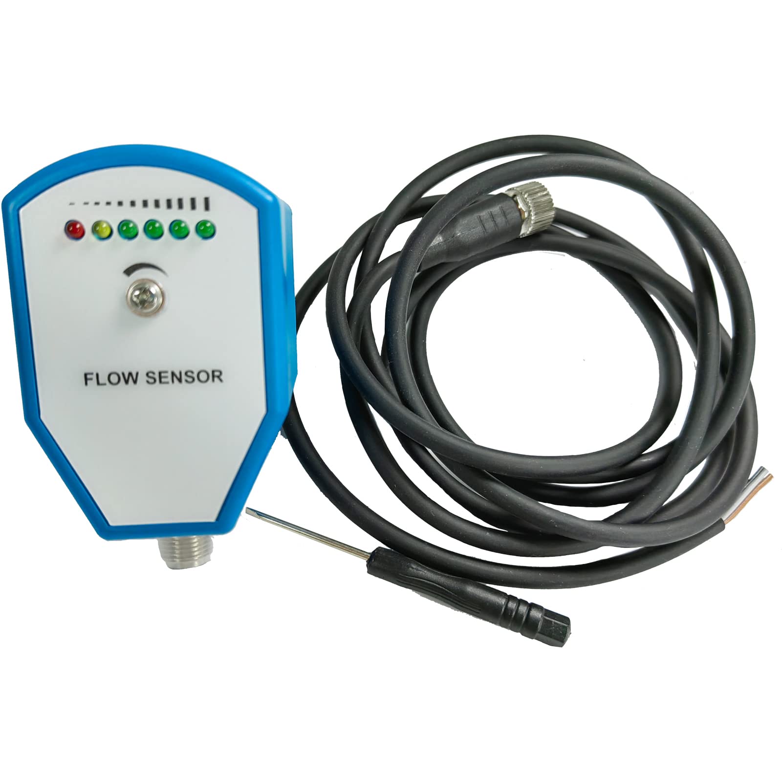 Electronic Flow Switch Thermal Flow Sensor - G1/2 Water Flow Meter for Gas & Liquid Measurement with M12 Connector | Ideal for HVAC, Industrial Automation & Water Treatment Systems