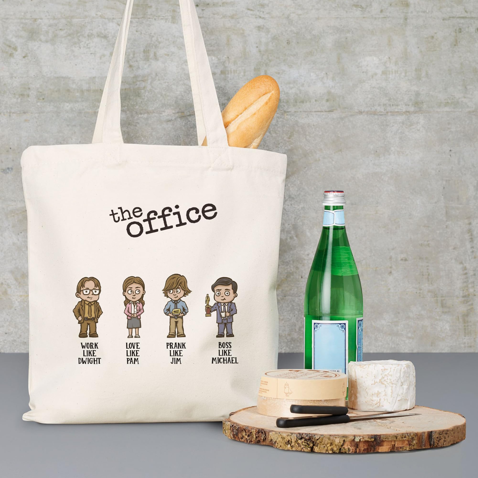 The Office TV Show Merchandise - Canvas Tote Bag & Makeup Pouch Gift Set | Durable Cotton Reusable Shopping Bag for Work, Travel & Fan Gifts