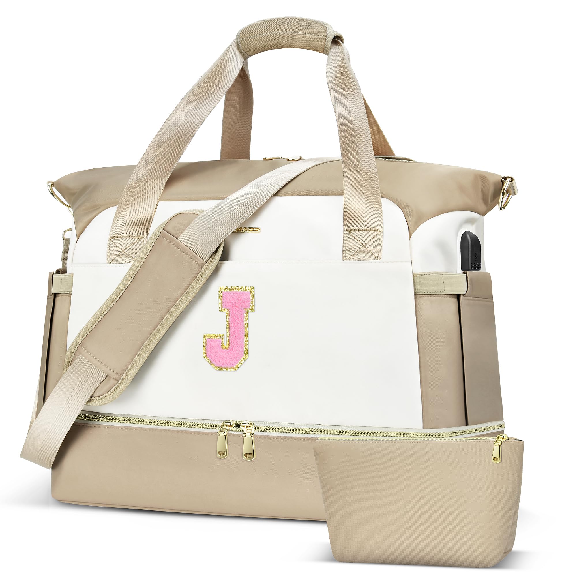 Women's Personalized Gym Duffle Bag with Shoes Compartment - Travel, Yoga & Overnight Handbag - Perfect for Workouts, Weekend Getaways & Gifts (Birthday/Mother's Day) - Durable & Stylish for Fitness, Travel & Daily Use