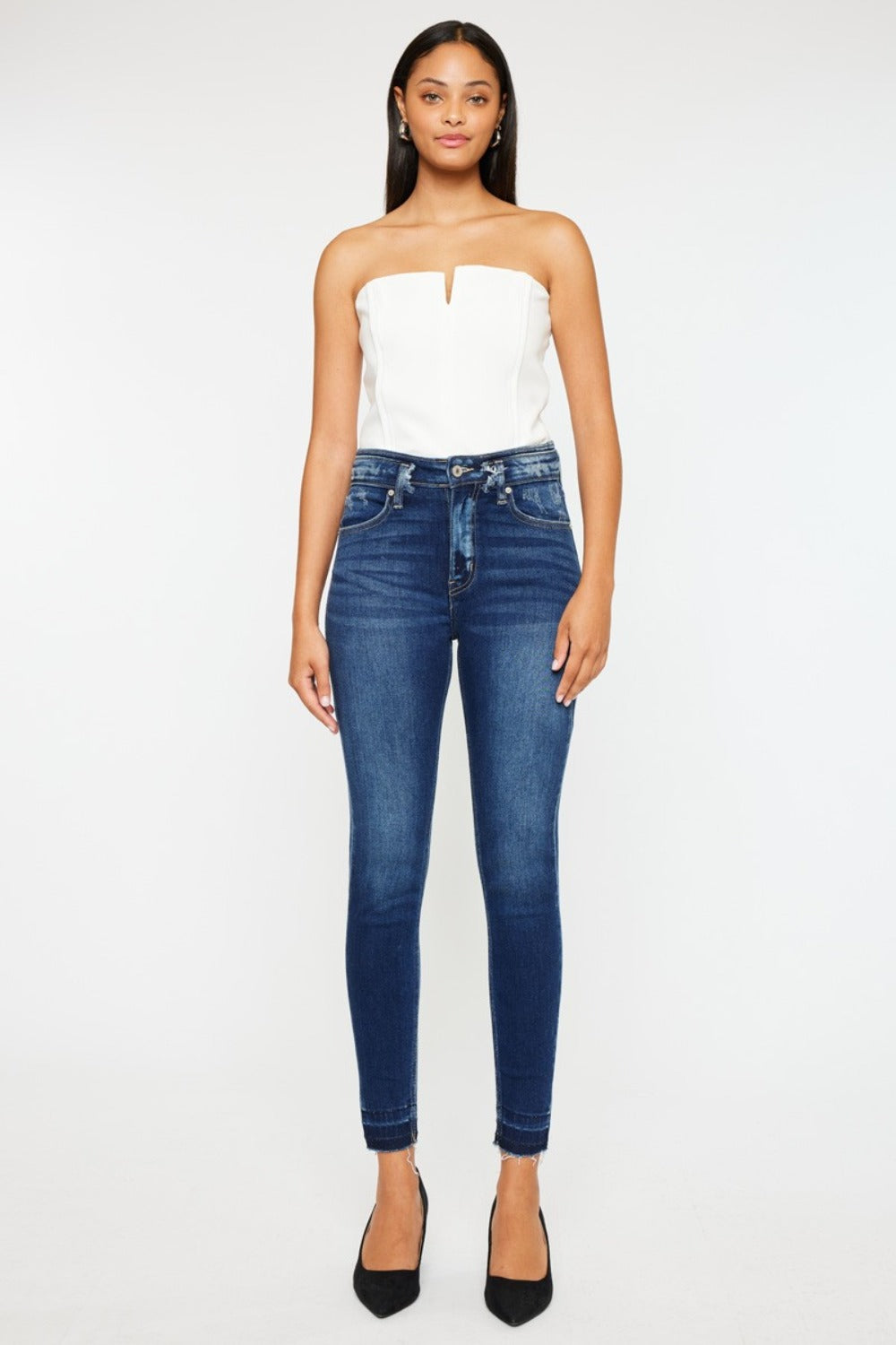 Kancan Women's Full Size High Rise Ankle Skinny Jeans - Stretch Denim Pants for Casual Wear & Night Out