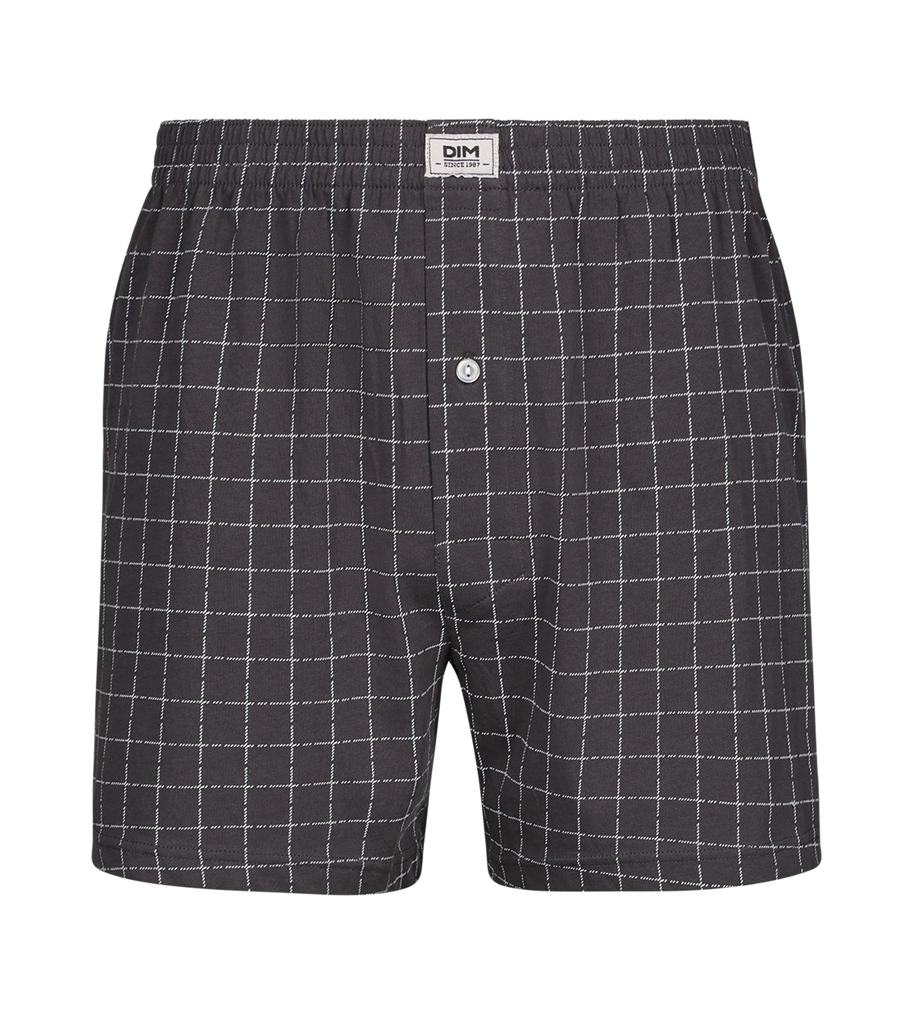 Men's Checkered Anthracite Cotton Boxer Briefs - Soft, Breathable & Comfortable Underwear for Everyday Wear & Active Lifestyles