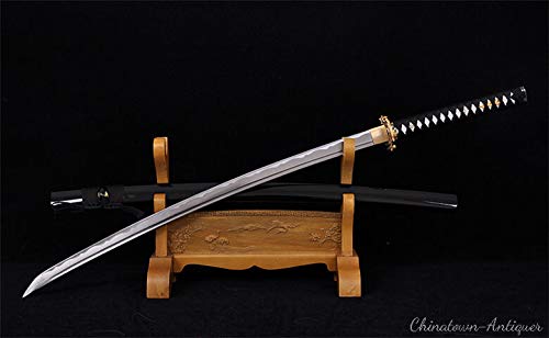 Authentic Handmade Japanese Katana Samurai Sword Set - 3 Piece Hand-Forged Carbon Steel Blades - Perfect for Martial Arts Training, Cosplay & Collectors Display #2549