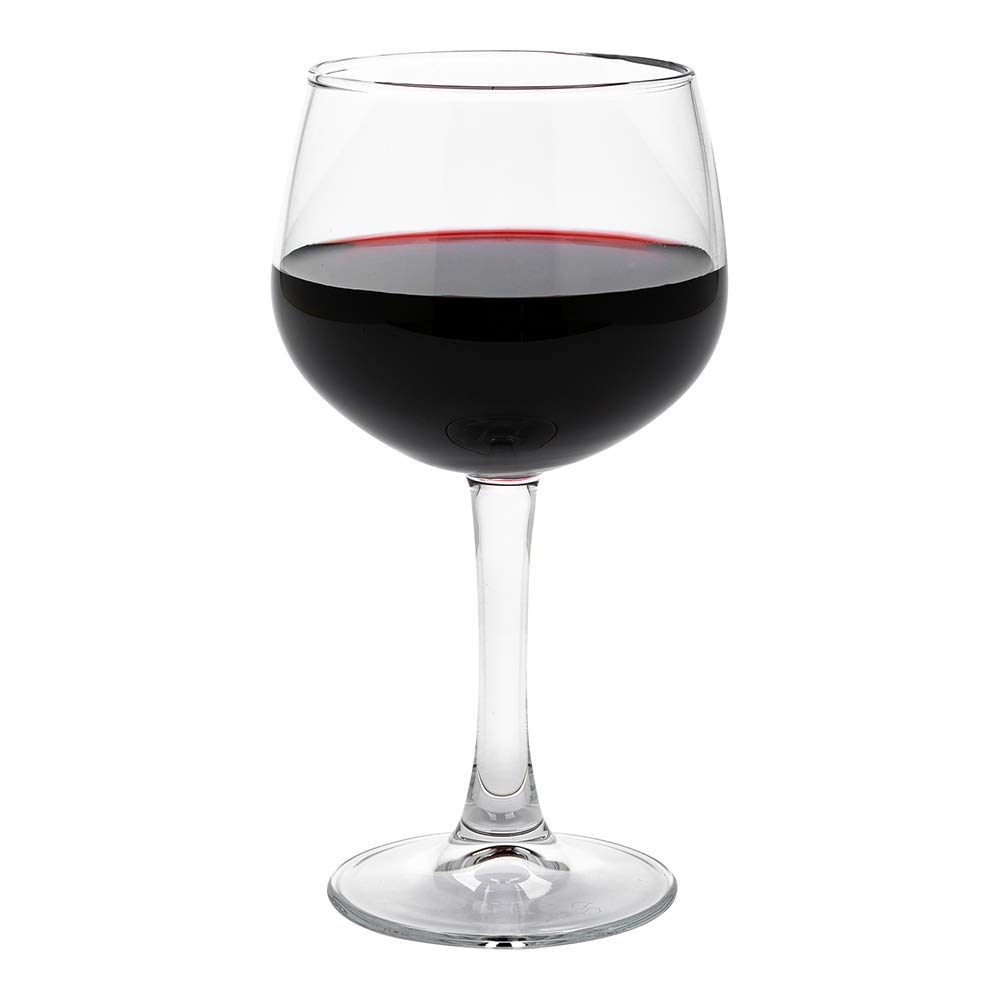 Restaurantware Cascata 13oz Balloon Red Wine Glasses Set of 12 - Chip-Resistant Tempered Glass Stemware for Red or White Wine, Dishwasher Safe - Perfect for Dinner Parties, Weddings & Fine Dining