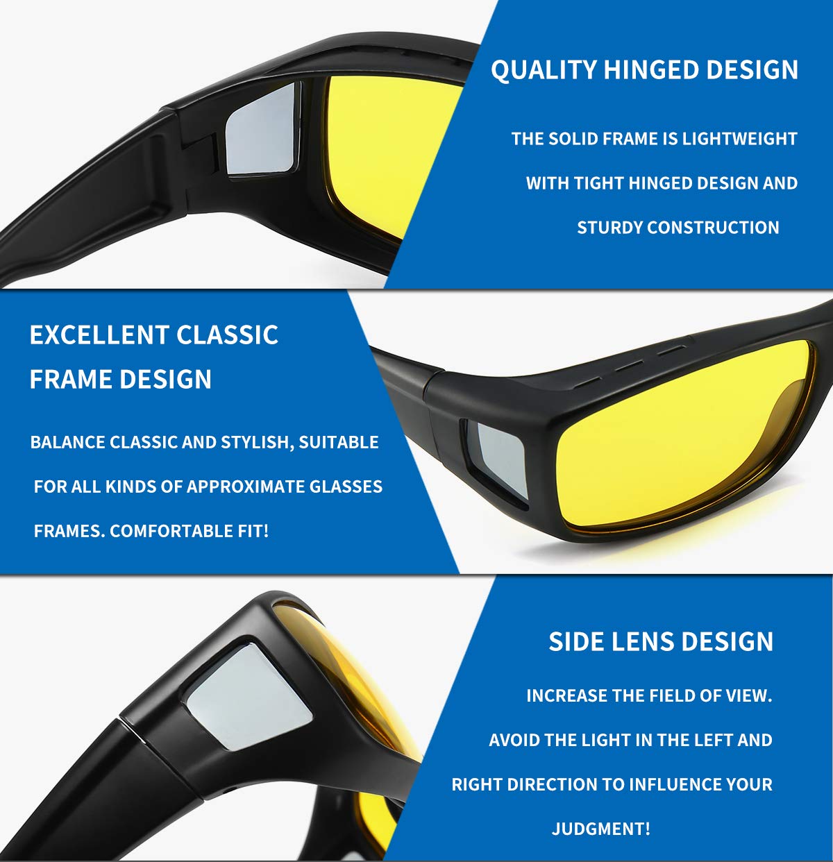 Anti-Glare Polarized HD Night Vision Driving Glasses - Reduce Eye Strain & Improve Visibility for Safe Night Driving | Perfect for Commuting, Road Trips & Low-Light Conditions