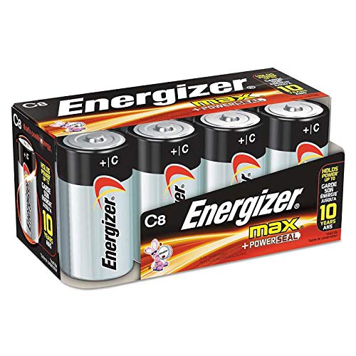 Eveready Energizer Max Alkaline C Batteries (8-Pack) - Long-Lasting Power for Flashlights, Toys, and Electronic Devices - Ideal for Emergency Kits & Everyday Use