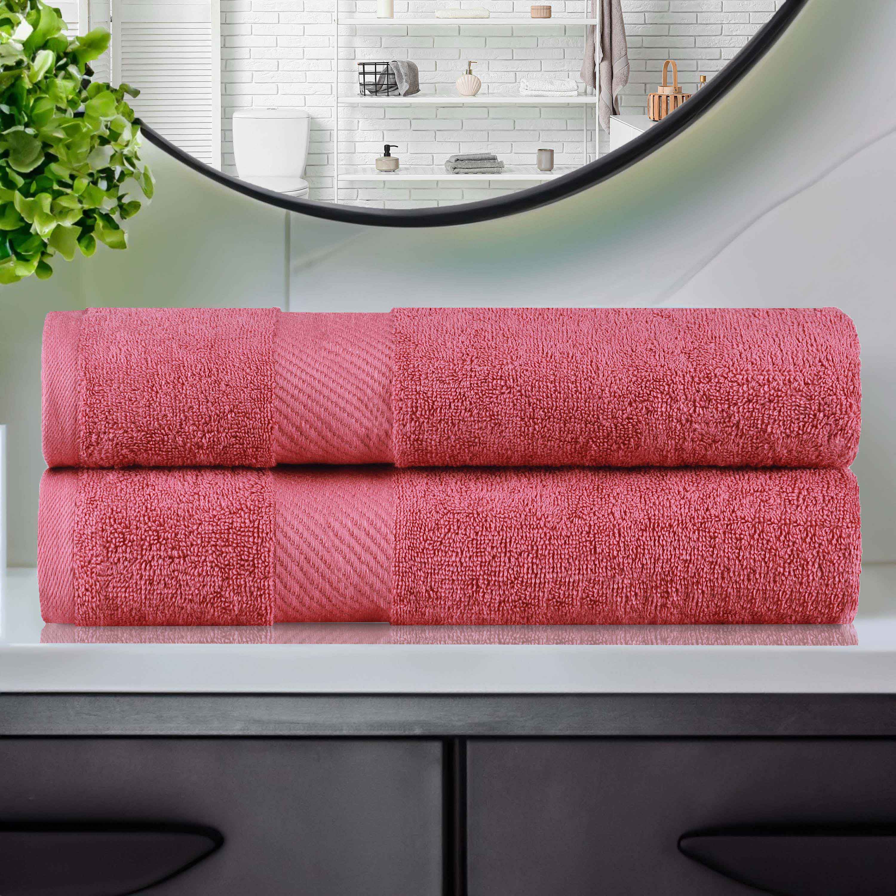 Premium Egyptian Cotton Bath Towels Set of 2 - Medium Weight, Ultra Soft & Absorbent - Perfect for Spa, Bathroom & Luxury Home Use