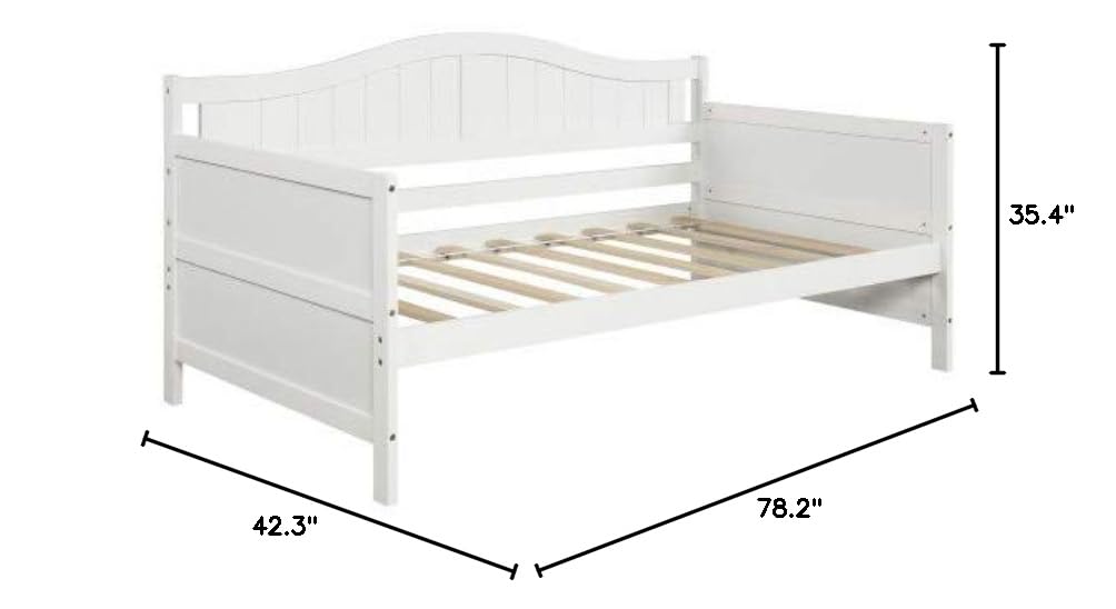 Twin Daybed with Trundle - White Wooden Sofa Bed Frame for Bedroom & Living Room | Space-Saving Guest Bed & Lounge Seating