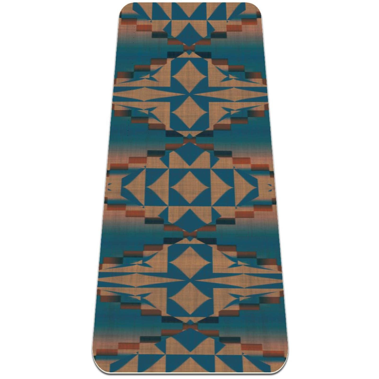Premium Non-Slip Thick Yoga Mat for Women - Extra Cushioning Workout & Exercise Mat with Native American Tribal Pattern - Perfect for Hot Yoga, Pilates, Home Gym & Studio Fitness Sessions