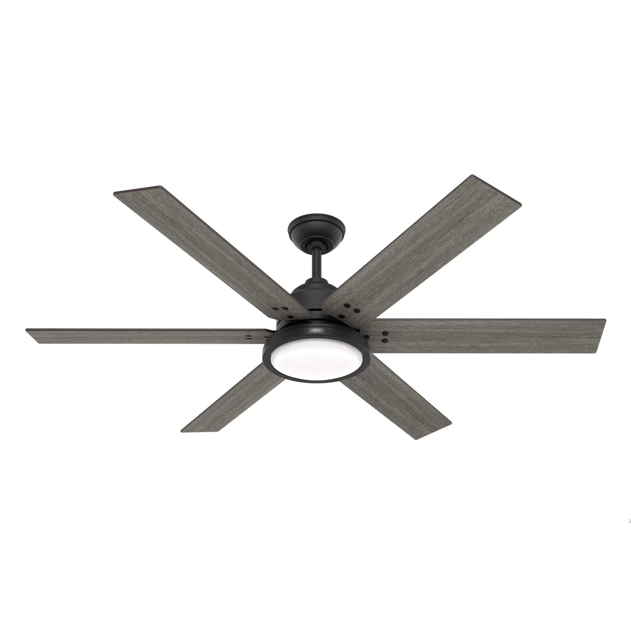 Hunter 60 Inch Warrant Ceiling Fan with LED Light Kit - Modern Indoor/Outdoor Cooling Fan for Living Room, Bedroom, Patio & Covered Porches