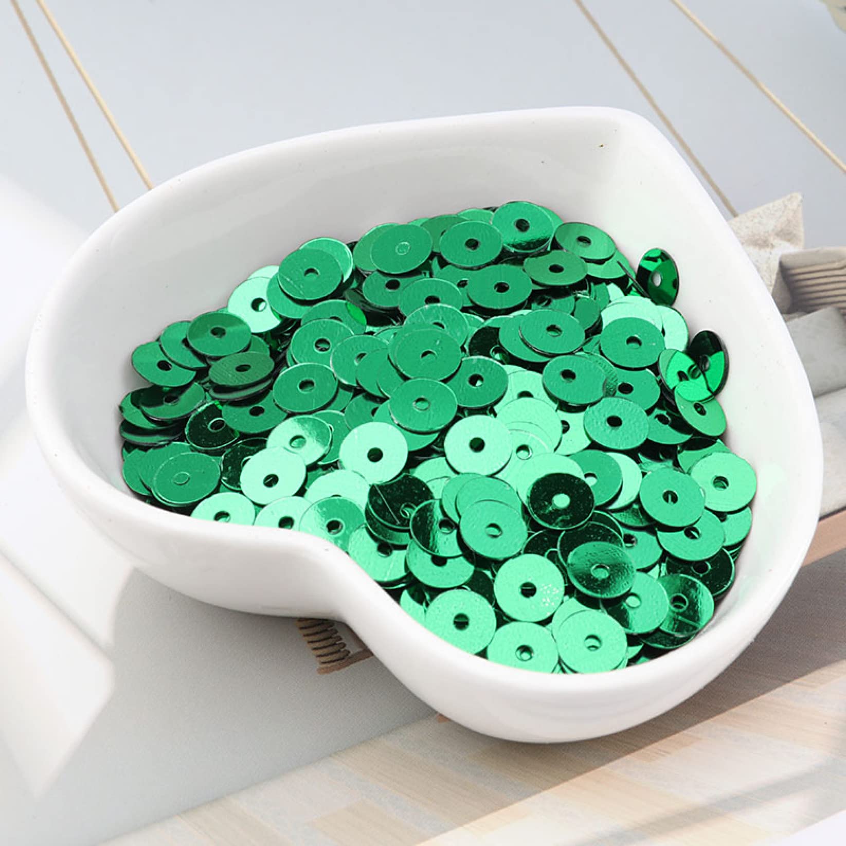 50g Flat Round Loose Sequins Paillettes for Sewing Craft DIY - Iridescent Spangles for Garment Accessories, Costume Design, Party Decorations
