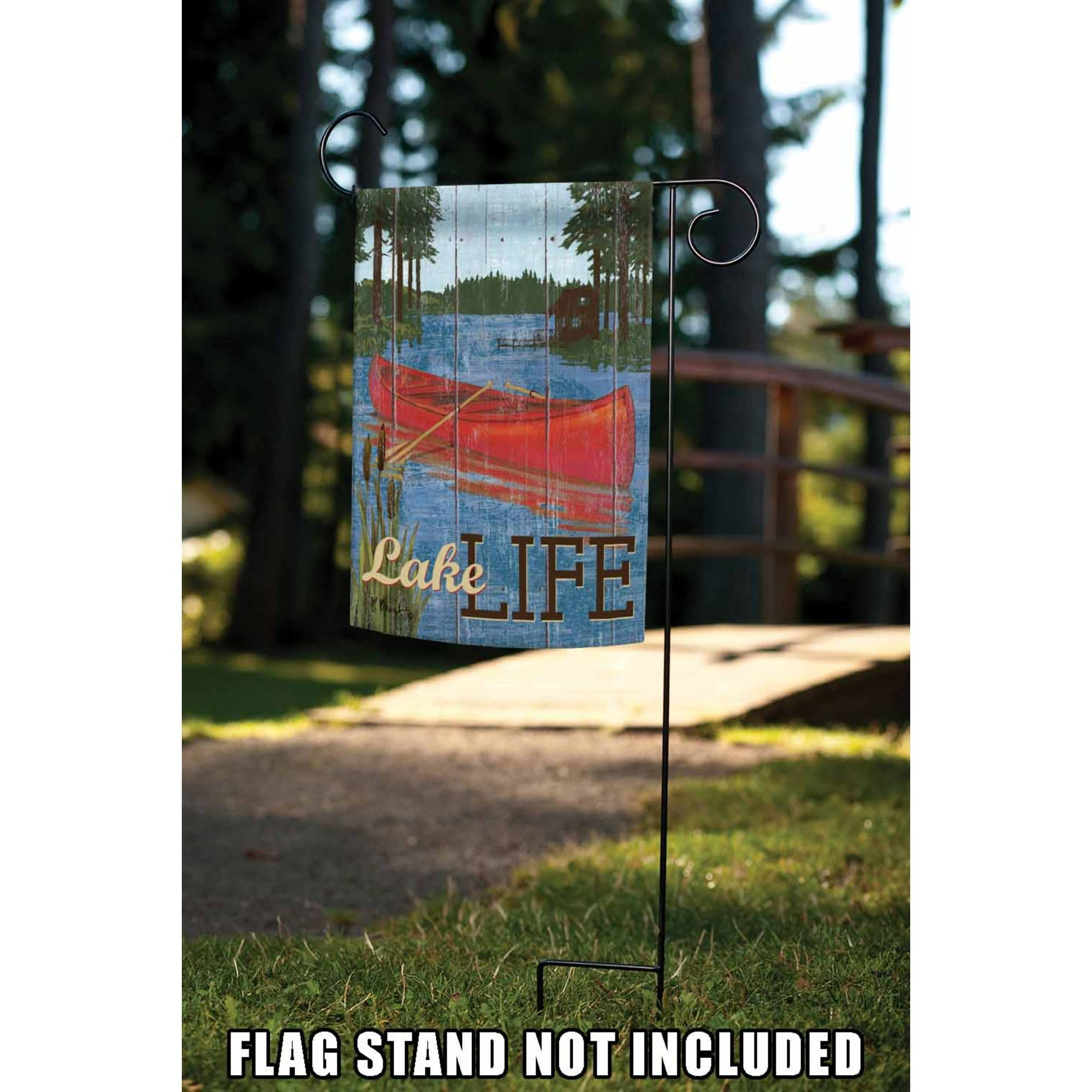 Rustic Lake Life Summer Garden Flag 12x18 Inch - Double Sided Outdoor House Canoe Yard Decoration | Perfect for Porch, Patio, and Seasonal Home Decor