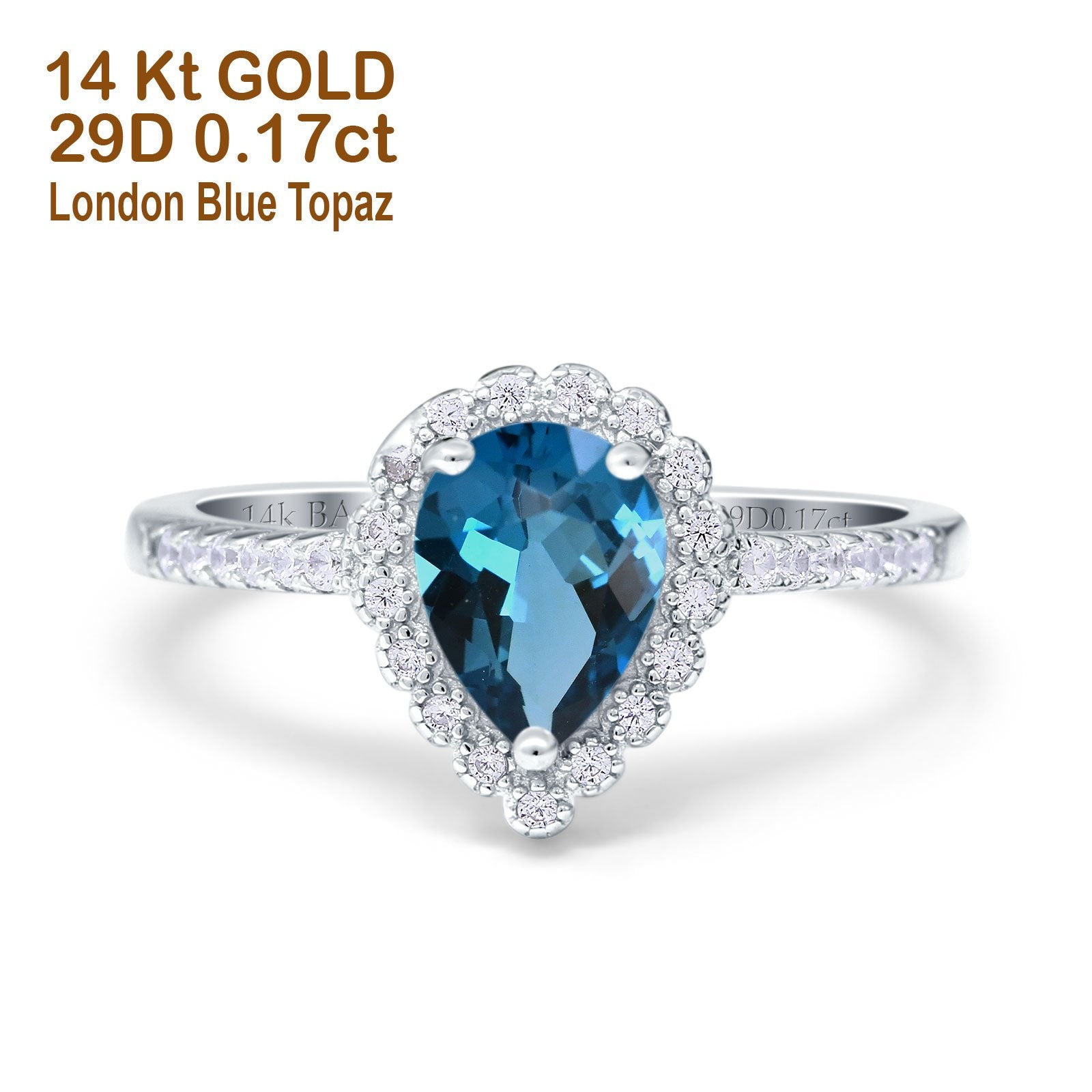 White Gold London Blue Topaz