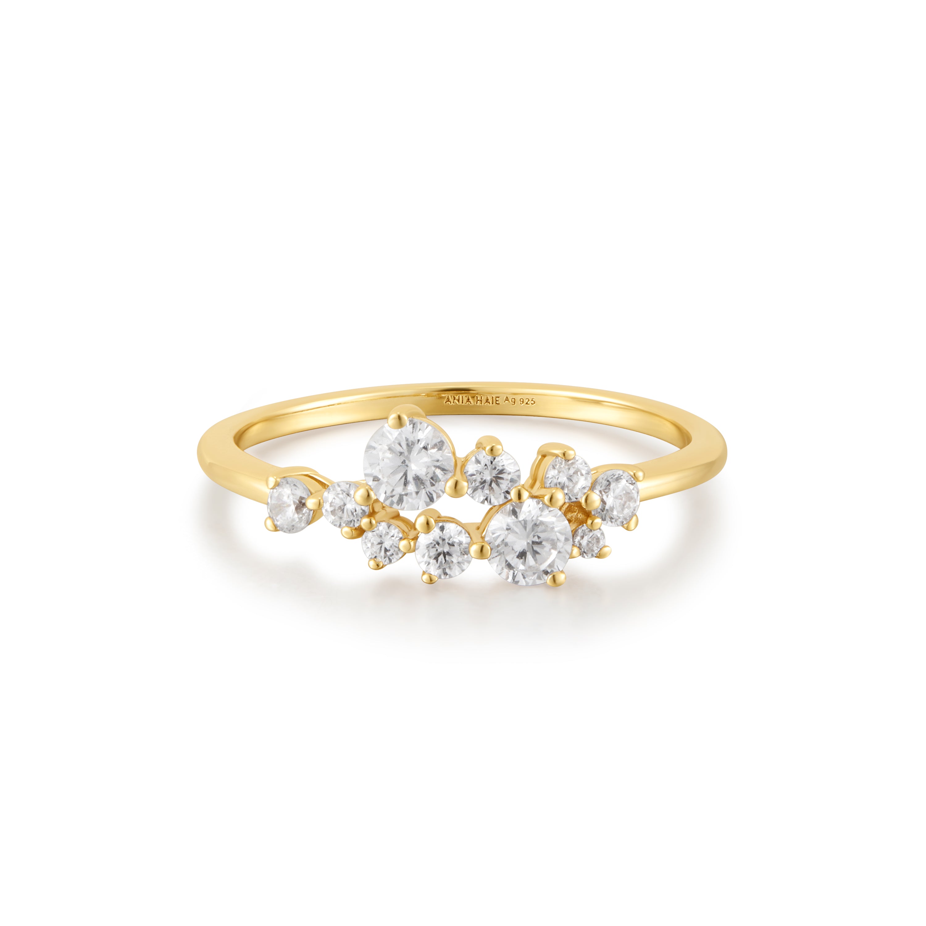 14K Gold Flower Cluster Pavé Ring for Women - Elegant Floral Engagement Wedding Band - Perfect for Anniversary, Valentine's Day & Special Occasions