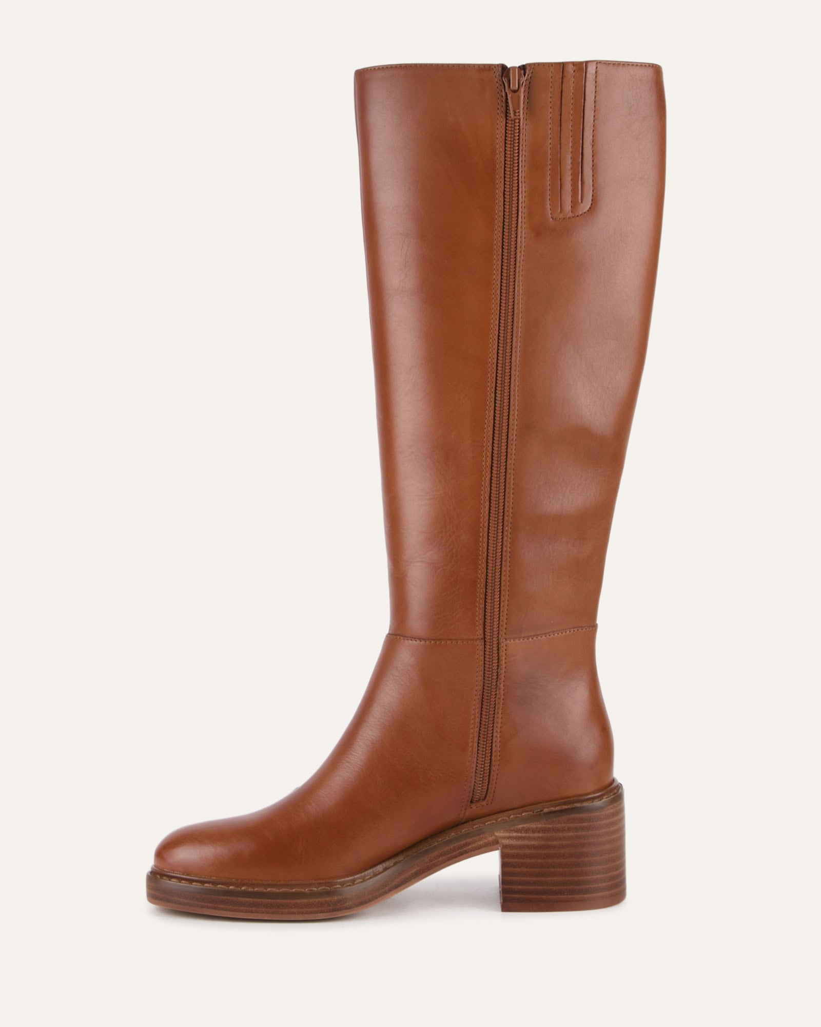 RIO Knee High Boots for Women - Genuine Leather Brandy Brown - Stylish & Comfortable for Fall, Winter & Casual Outfits