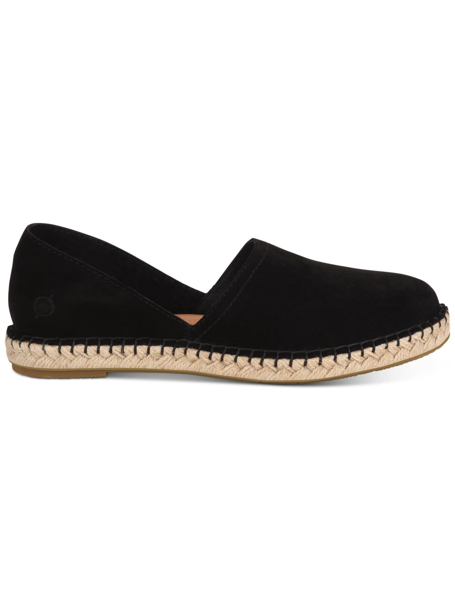 BORN Women's Stitch Suede Slip-On Loafers - Comfortable Black Loafers for Women Size 7 Medium (B,M) - Perfect for Office, Travel & Casual Wear