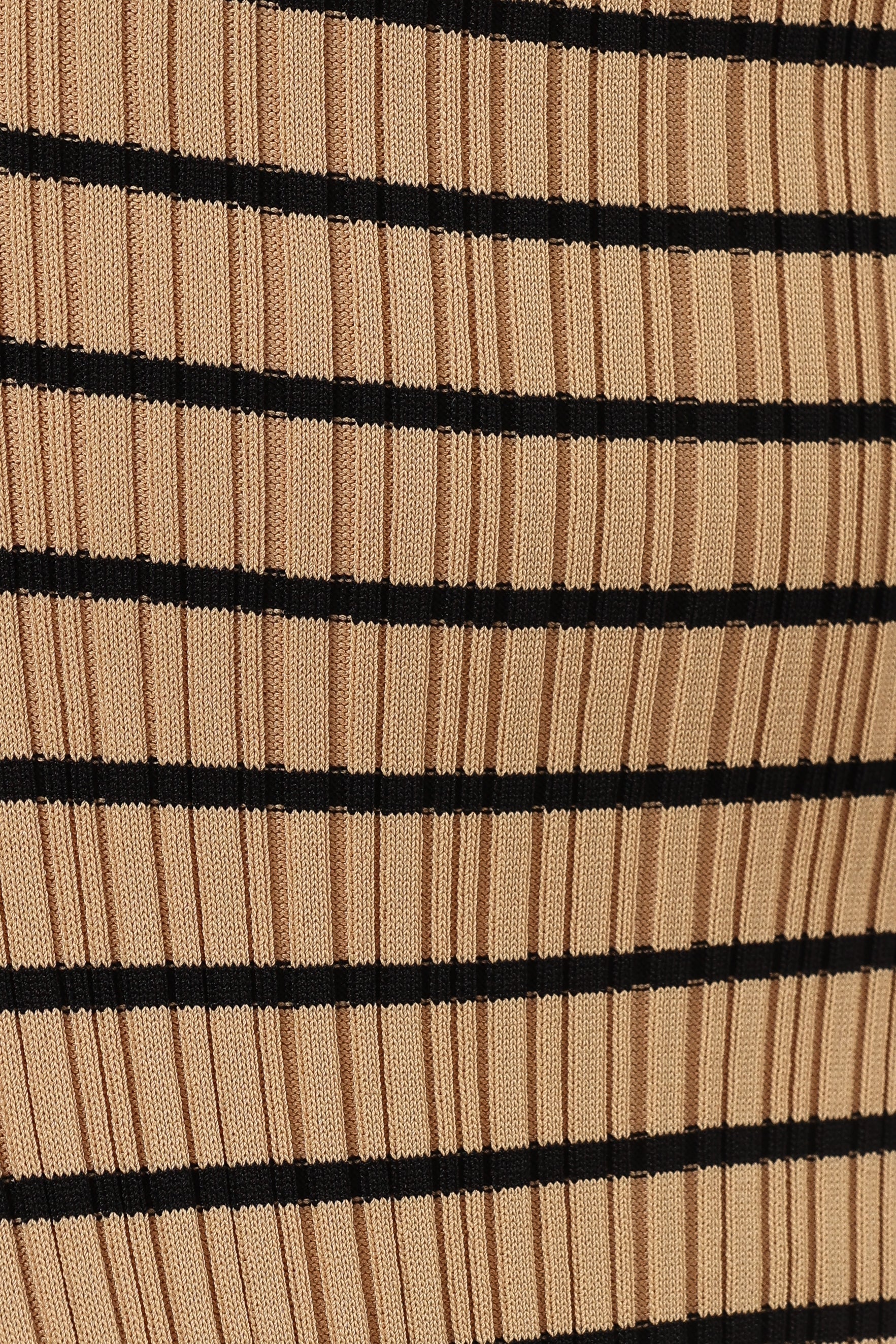 Henry Striped Midi Dress in Beige & Black | Flowy Summer Dress for Women | Perfect for Beach Vacations, Date Nights & Office Wear