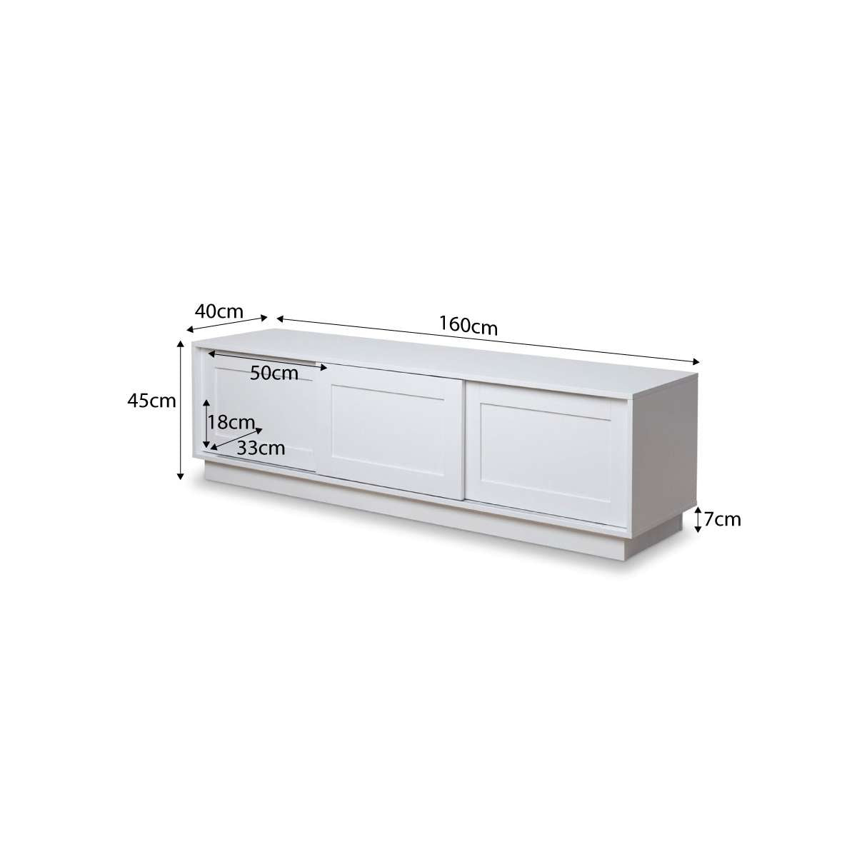 Eros Entertainment Unit TV Stand - Modern White Media Console for Living Room, Bedroom & Home Theater