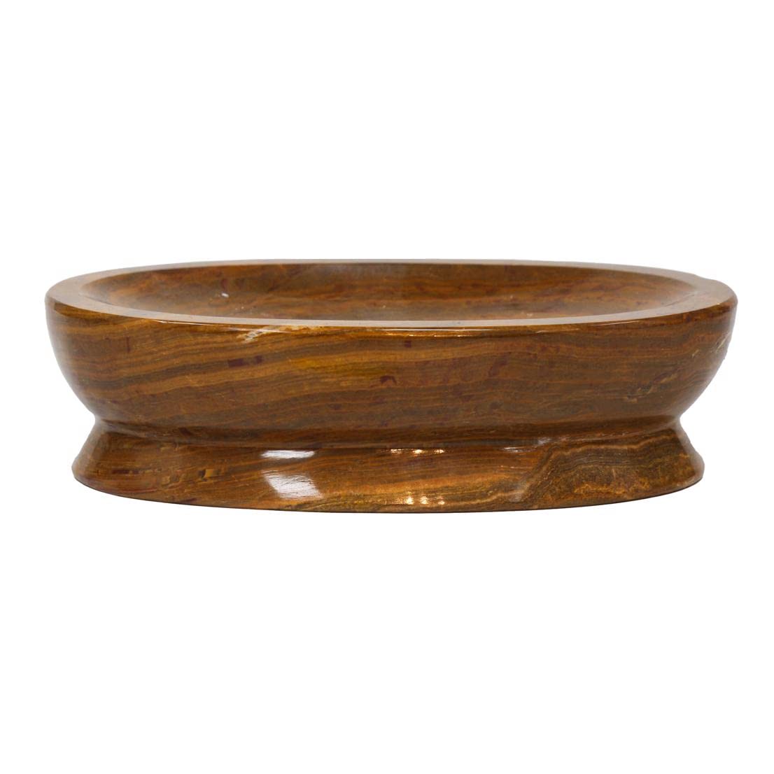 Bello Treasure Polished Marble Amber Soap Dish - Elegant Bathroom & Kitchen Soap Holder, Spa Decor, Restroom Essentials - Perfect for Luxury Home, Hotel, and Spa Settings