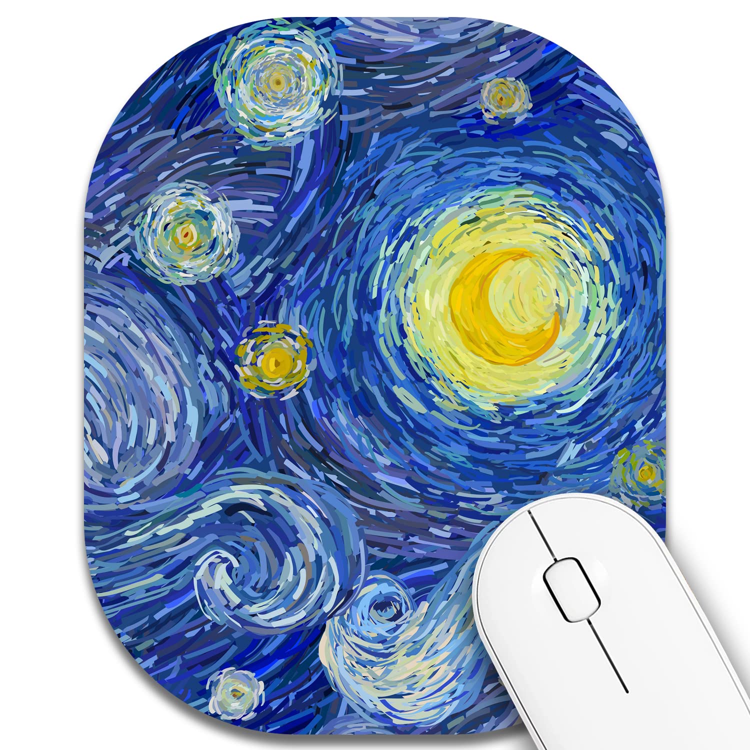 6 x 7 Inch Small Mouse Pad for Laptop - Non-Slip Rubber Base & Waterproof Surface - Perfect for Wireless Mouse, Home Office, and Travel - Abstract Night Sky Design - Ideal for Work Desks, Gaming Setups, and Coffee Shop Use