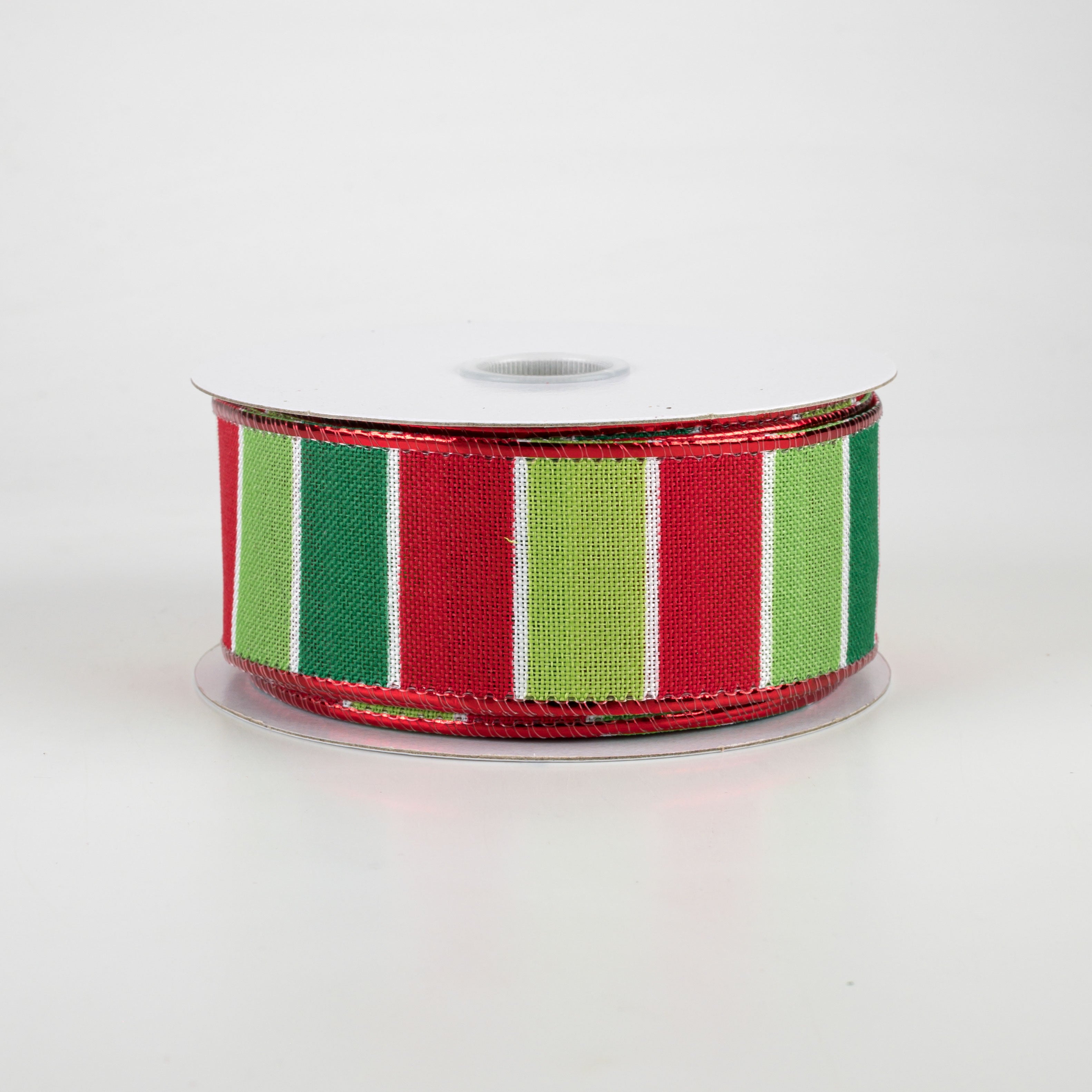 1.5 Inch Holiday Bright Stripes Ribbon - Emerald, Lime, Fresh Red (10 Yards) - Perfect for Christmas Gift Wrapping, Party Decorations and DIY Crafts