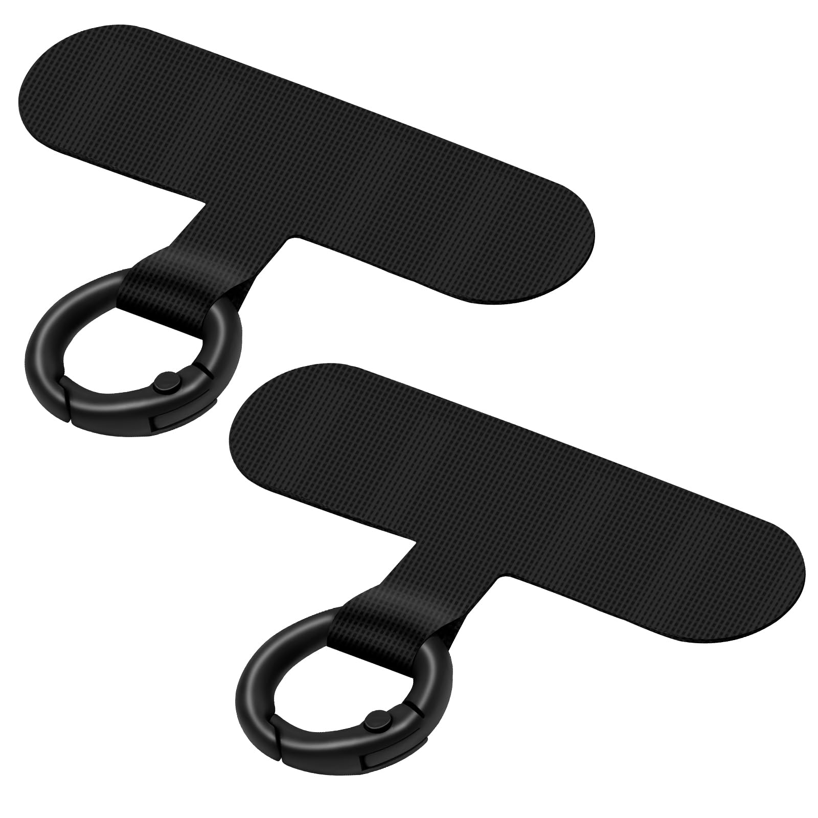 2 Pack Phone Tether Tab - No Adhesive Cell Phone Lanyard Patch | Universal Replacement Strap for All Phone Cases (Black) | Perfect for Work, Travel & Outdoor Activities