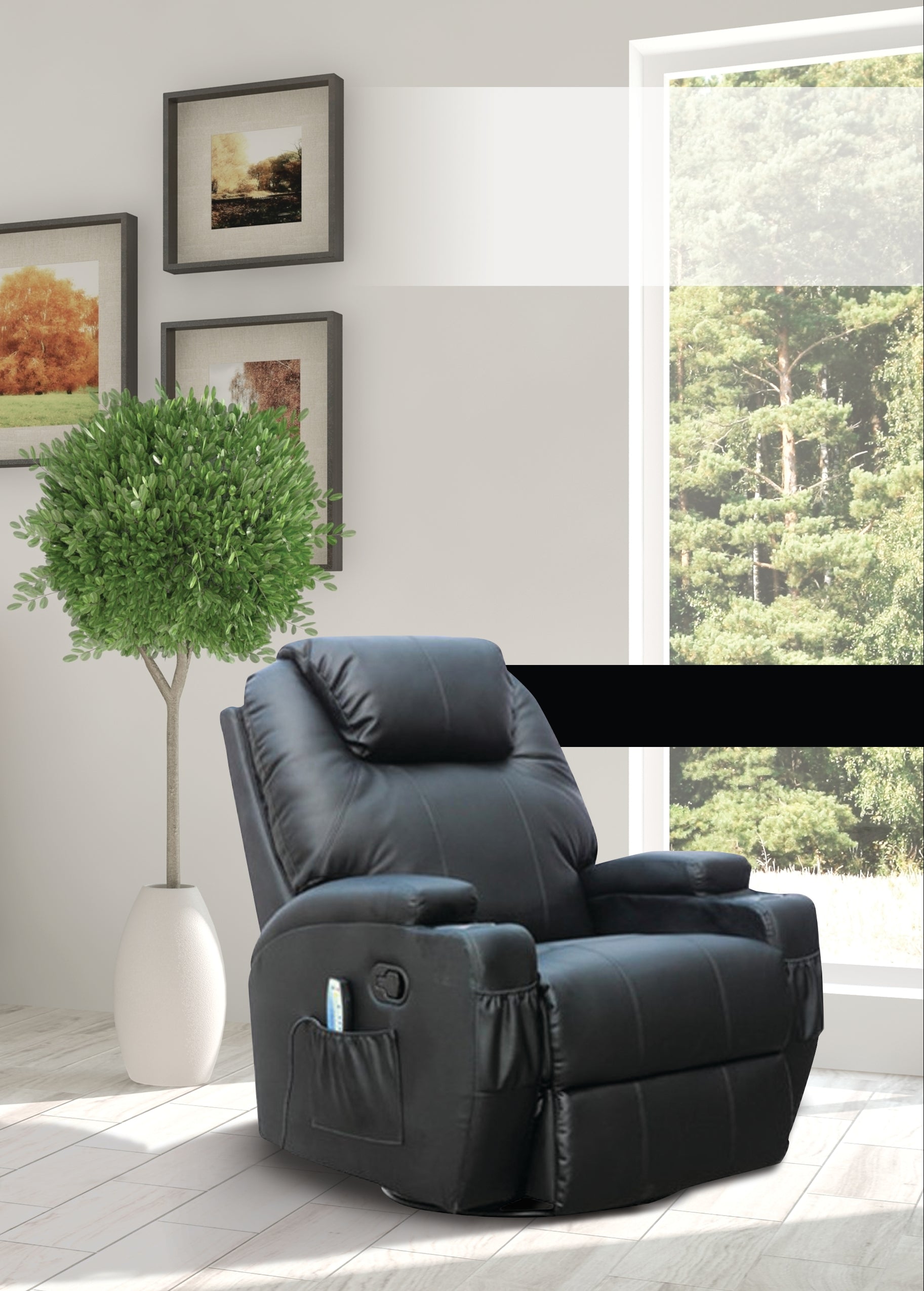 Total Bliss Recliner Chair - Premium Comfort Reclining Lounge Chair with Adjustable Backrest & Footrest - Perfect for Living Room, Home Theater & Office Relaxation