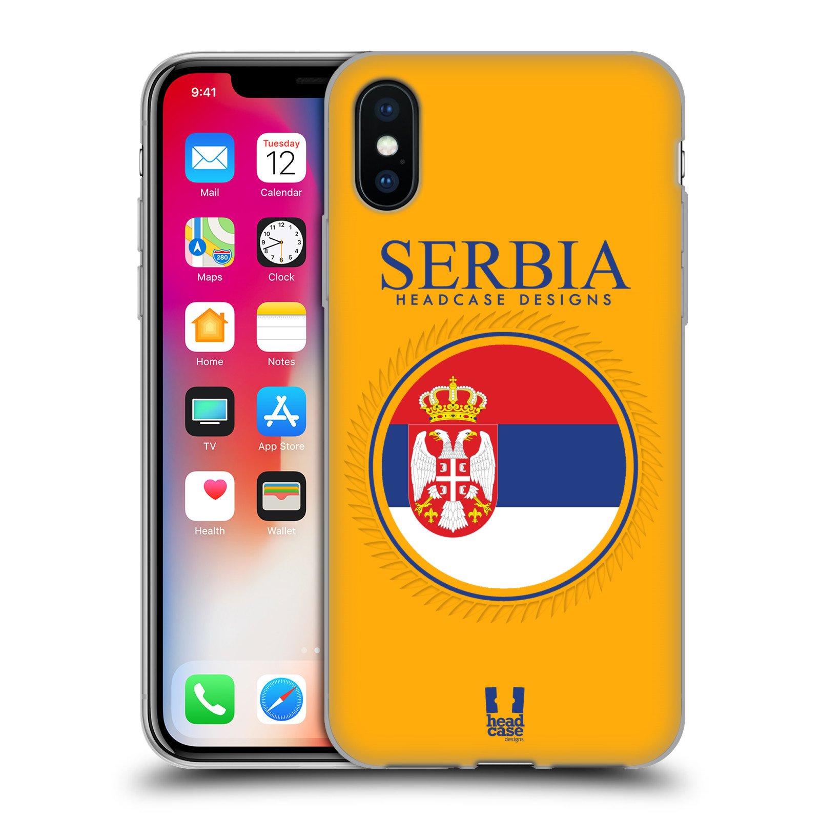 Serbia Flag iPhone X/Xs Case - 2 Pack Soft Gel Phone Cover with Srbije Flag Patches | Perfect for Travel, National Pride & Customizing Your Device