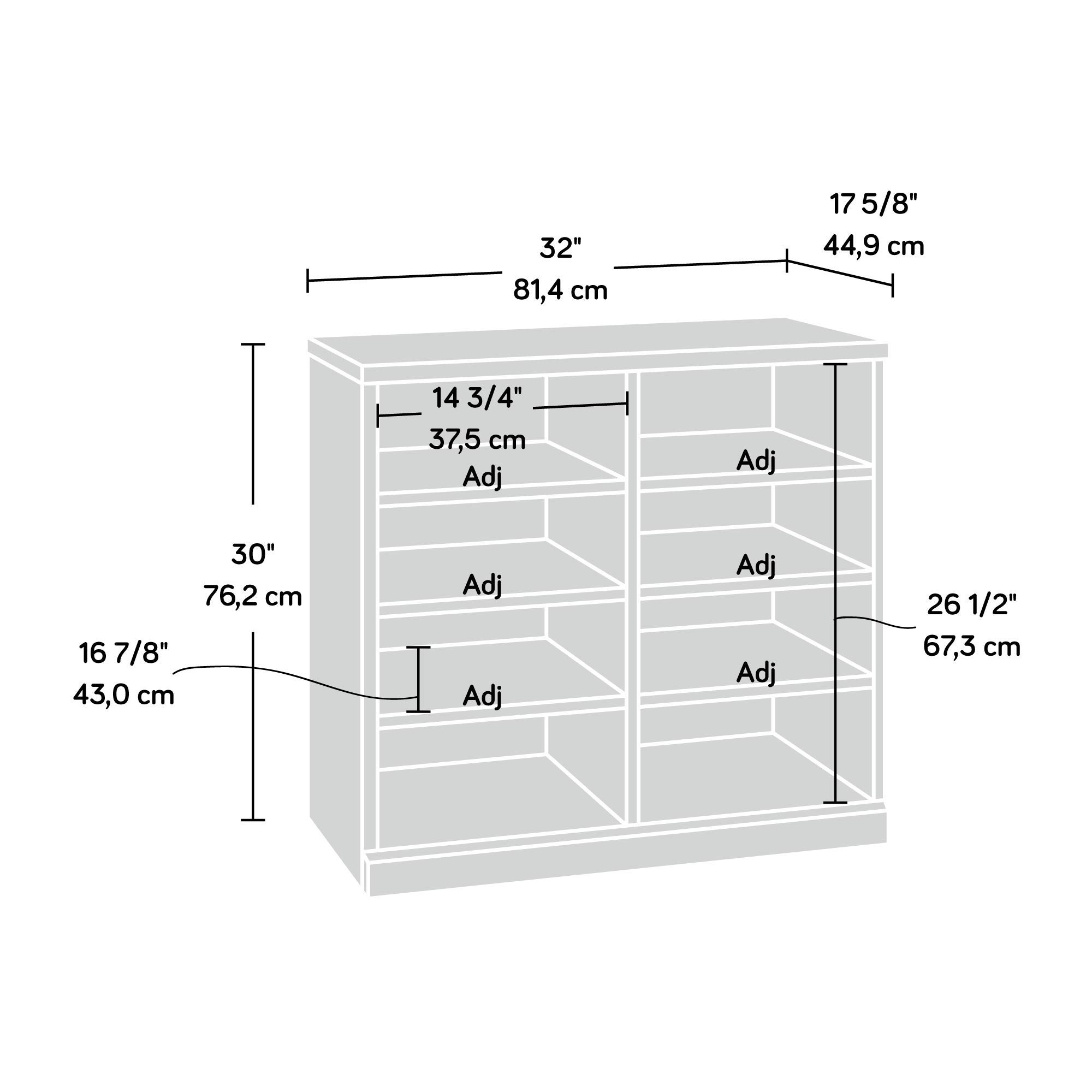 Sauder Craft Pro Series Open Storage Cabinet - White Finish | Modern Home & Office Organization Solution for Books, Decor & Supplies
