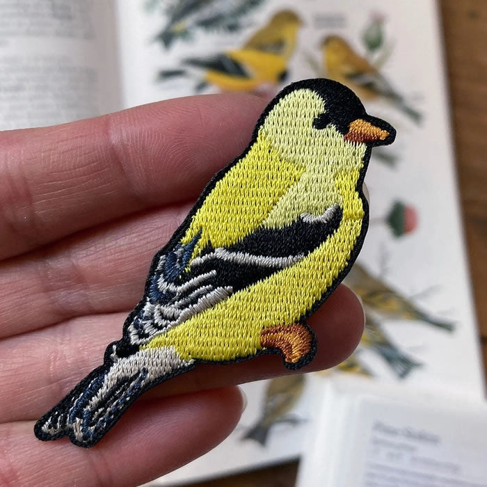 Bird Collective American Goldfinch Embroidered Iron-On Patch - Premium Quality Wildlife Applique for Jackets, Hats & Backpacks - Perfect for Nature Lovers & Outdoor Enthusiasts