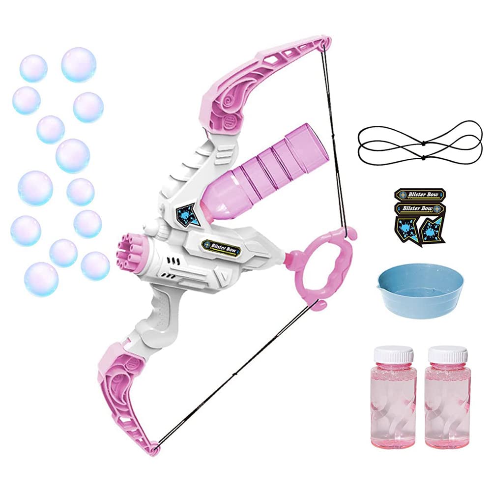 **Automatic Bubble Blower Machine for Kids - Bubble Maker Bow & Arrow Water Gun with Bubble Solution - Outdoor Bubble Blowing Toys for Toddlers, Birthday Parties & Summer Fun**