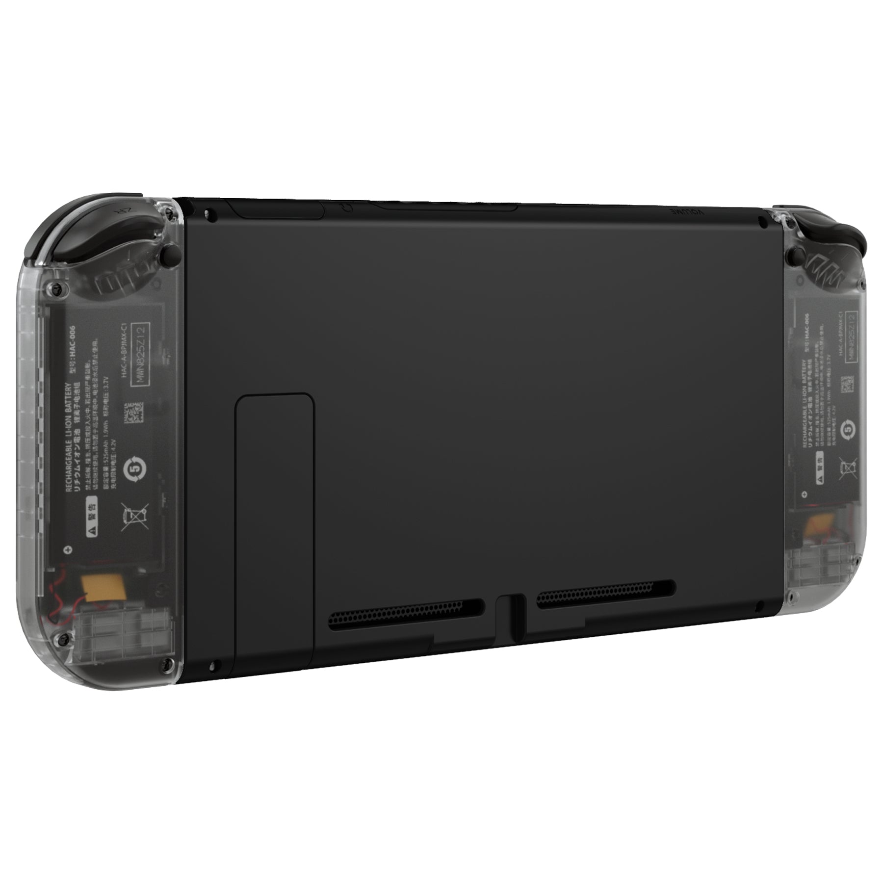 eXtremeRate D-Pad Replacement Shell Case with Buttons for Nintendo Switch Joy-Con (Clear Black) - Upgrade Your Gaming Experience for NS Switch Controllers