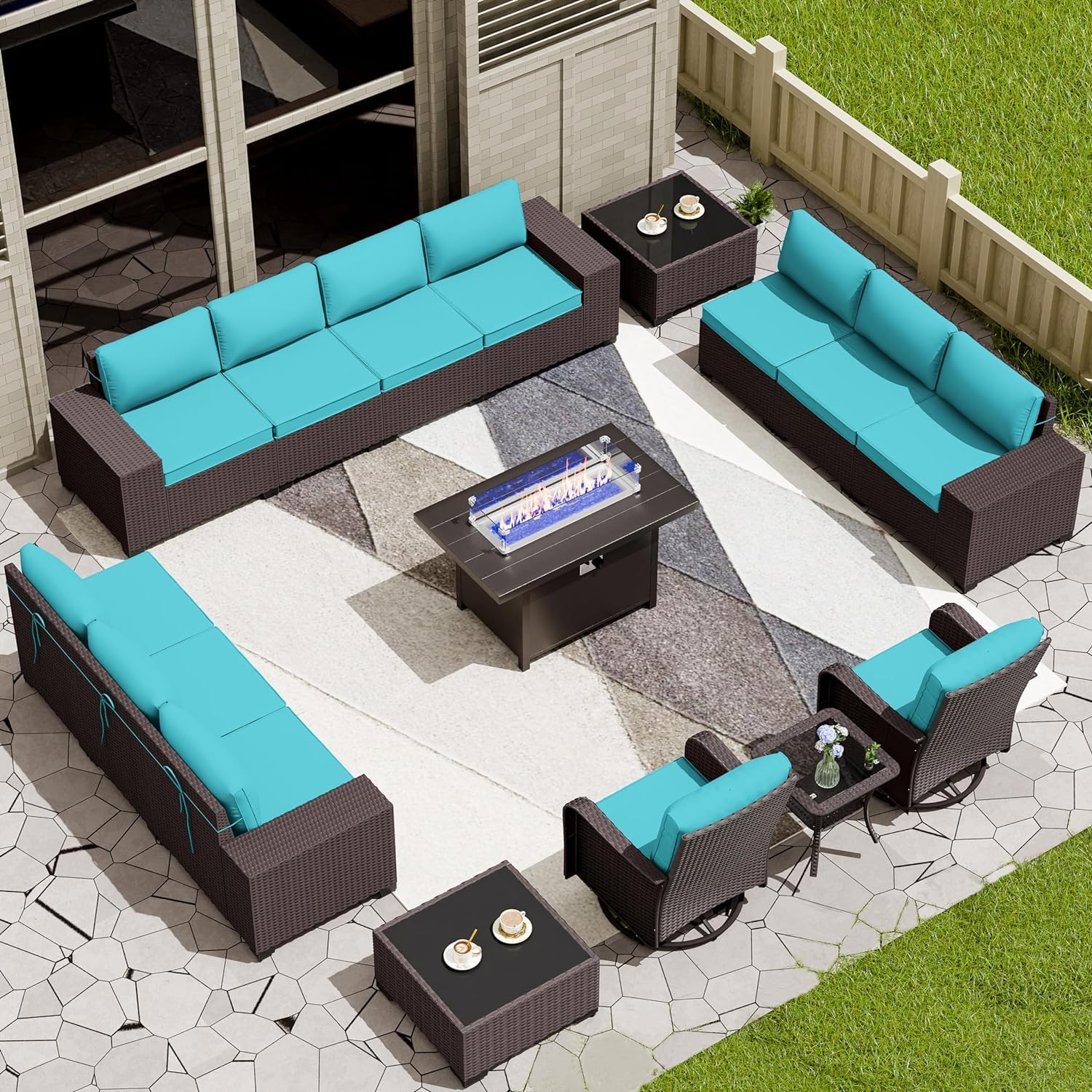 16-Piece Outdoor Patio Furniture Set with ETL Approved 45