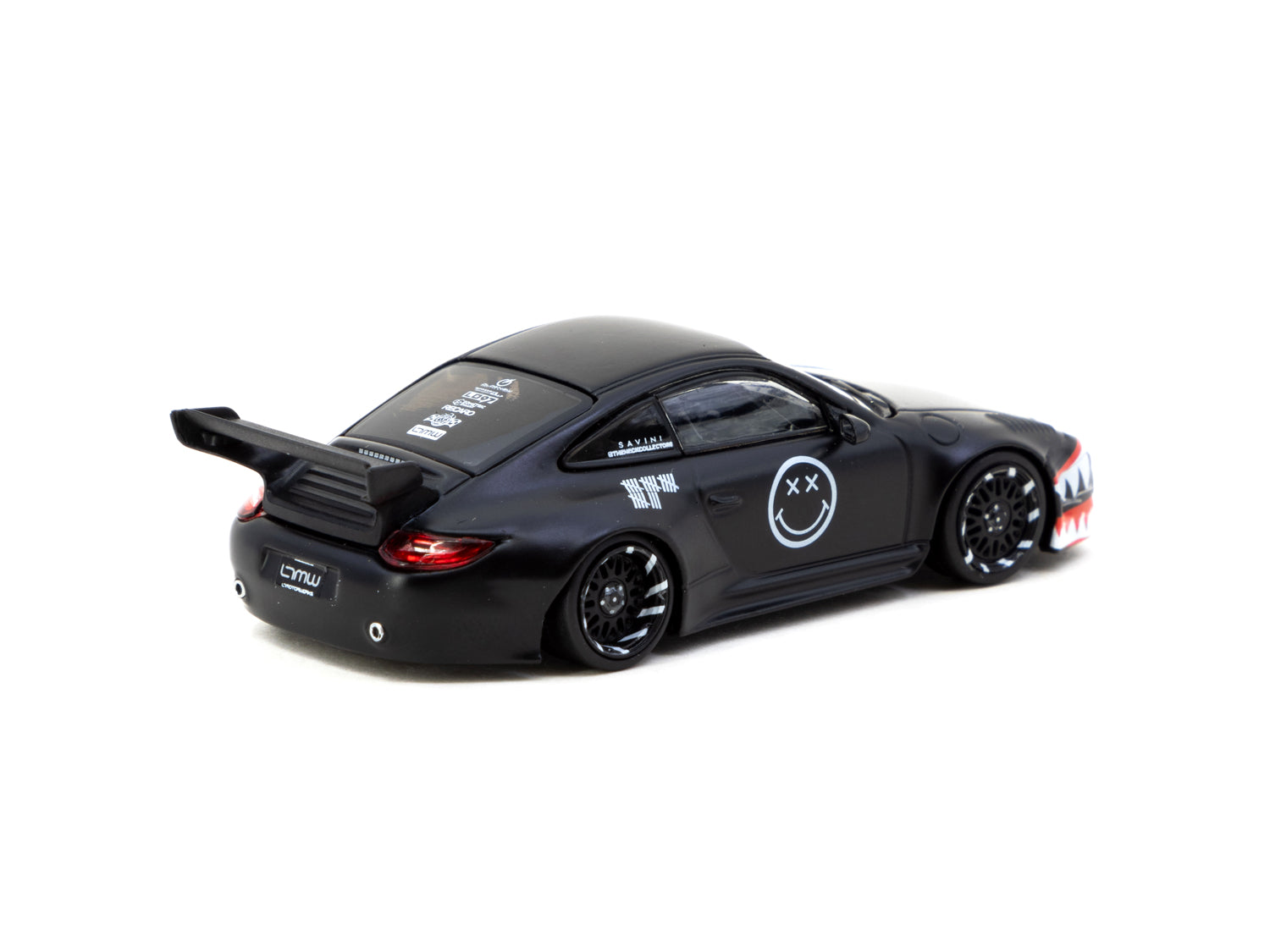 Tarmac Works 1/64 Scale Porsche 997 GT3 Matte Black Diecast Model Car - Collectible Miniature for Display, Racing Enthusiasts & Diecast Collectors - Perfect for Home Office Decor, Car Shows & Gift Giving