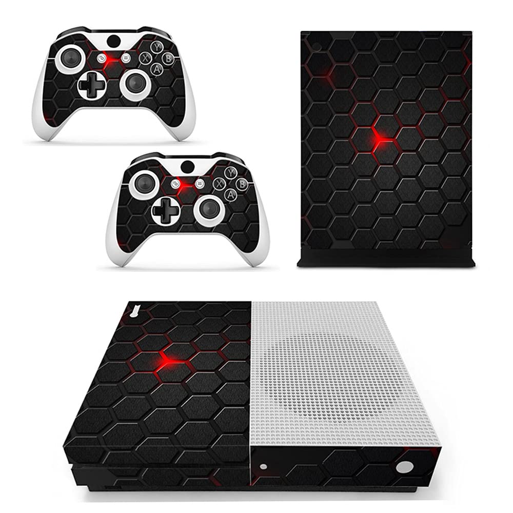 Premium Vinyl Skin Decal for Xbox One Slim Console & Controllers - Protective Sticker Cover with Black Nest Design | Perfect for Gaming Setups & Equipment Protection