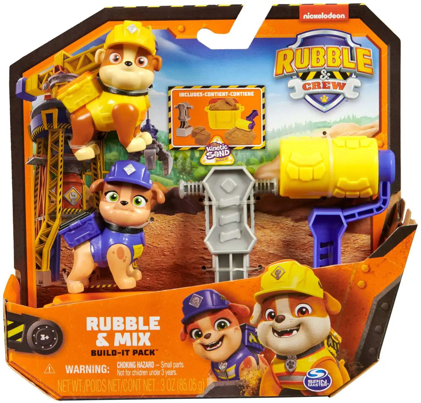 PAW PATROL Rubble & Crew Build It Pack - Construction Toy Set for Kids, Rubble & Mix Playset - Perfect for Pretend Play, Birthday Gifts, and Interactive Learning