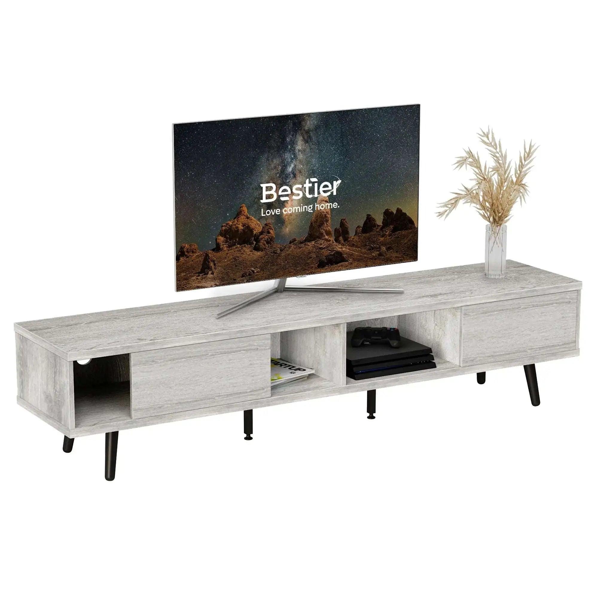 Bestier 70 Inch Mid Century Modern TV Stand for 75 Inch TVs - Stylish Entertainment Center with Storage for Living Room, Bedroom & Home Theater