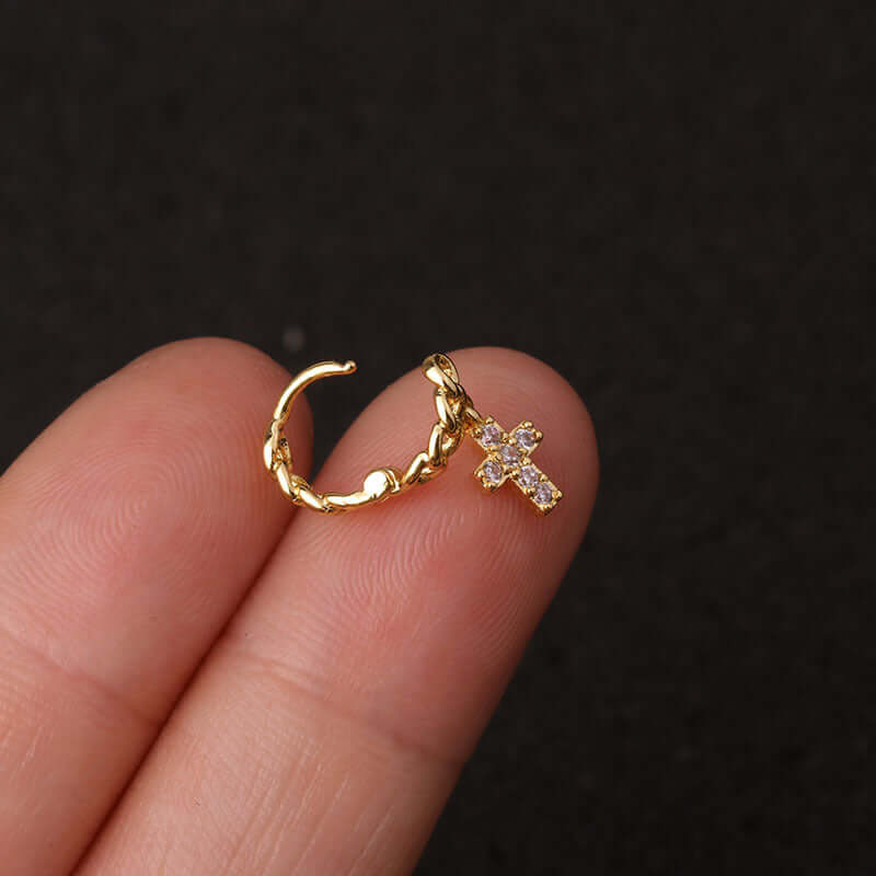 18K Small Gold Cartilage Hoop Huggie Earrings with Animal Charms - Dainty Cartilage Piercing Jewelry for Women | HSPJ19117 | Perfect for Everyday Wear, Parties & Gifts