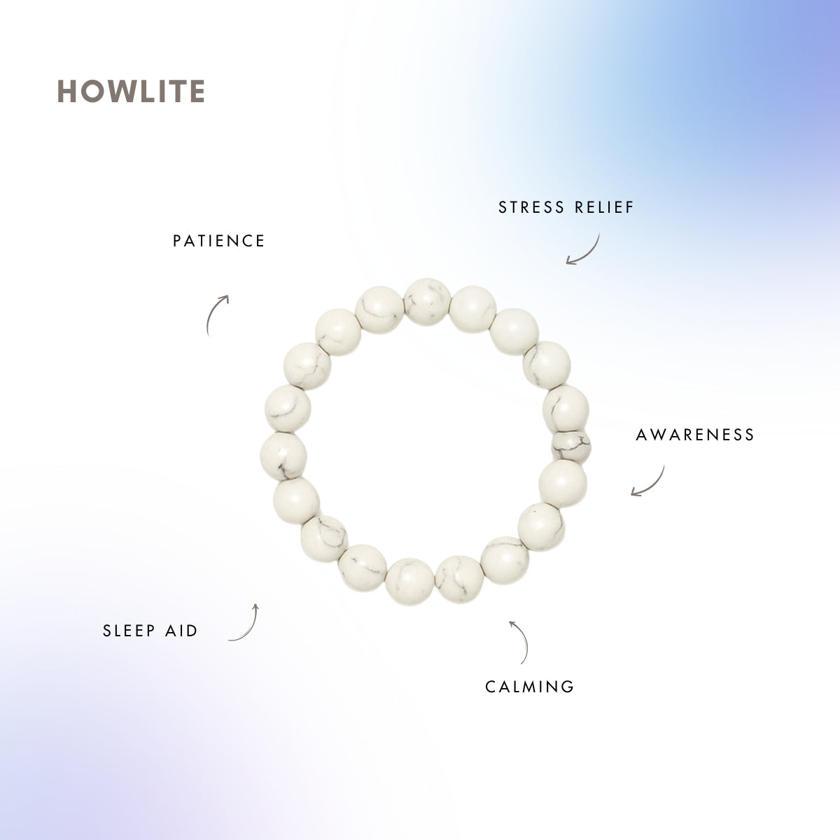 Anger Management Bracelet Set - Amethyst, Howlite & Blue Lace Agate Beads for Stress Relief & Emotional Balance | Perfect for Meditation, Anxiety Relief & Daily Wear