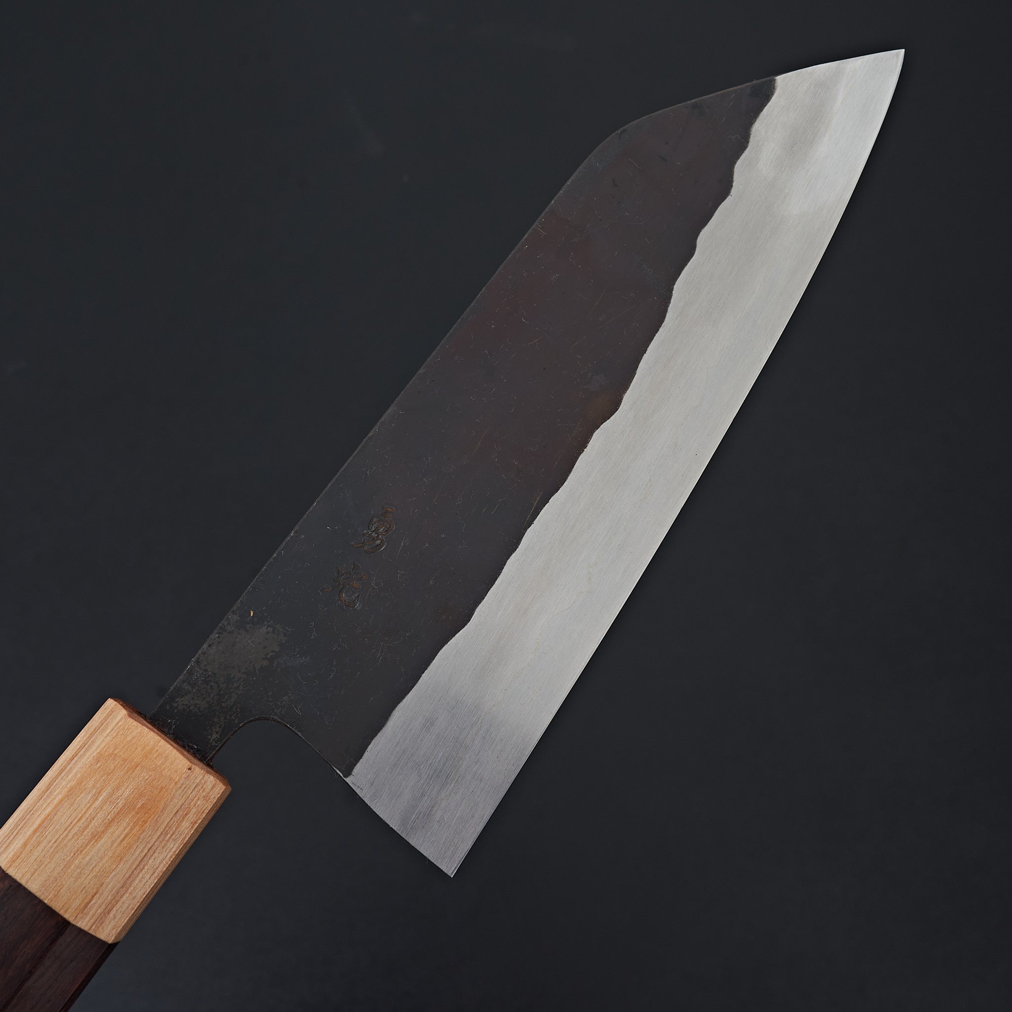 Premium Isamitsu Shirogami #1 Santoku Knife 165mm - Japanese High Carbon Steel Kitchen Knife for Professional Chefs & Home Cooking - Perfect for Slicing, Dicing & Mincing Vegetables, Meat & Fish