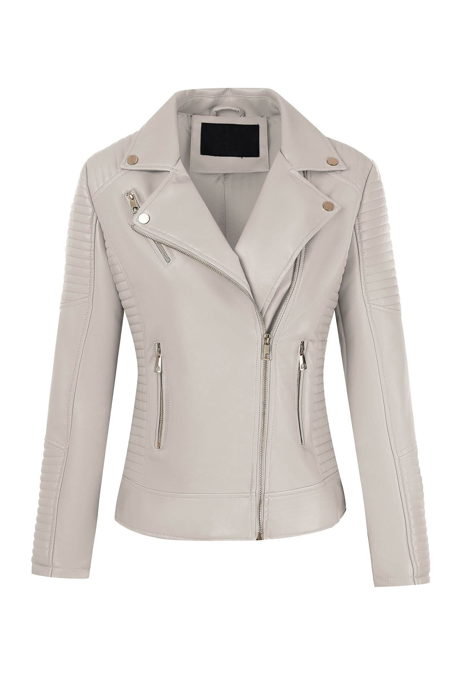 Bellivera Women's Faux Leather Casual Jacket - Lightweight Classic Coat for Spring 2025 | Trendy Motorcycle Outfits & Everyday Wear