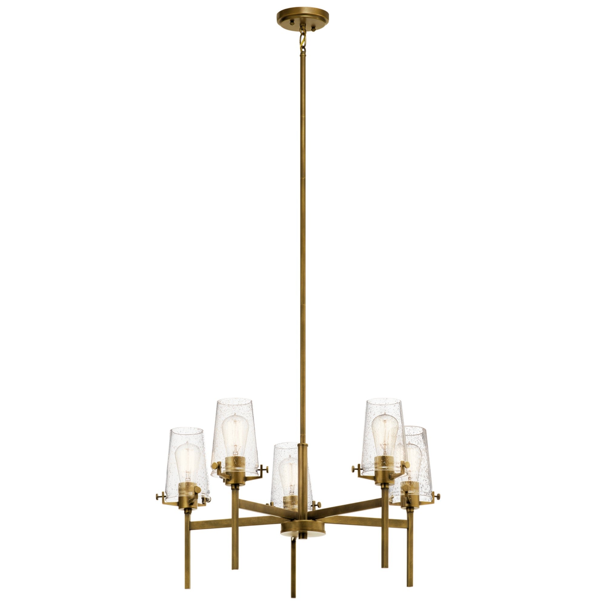 Alton 27-Inch 5-Light Brass Chandelier - Elegant Dining Room Lighting Fixture for Home Decor