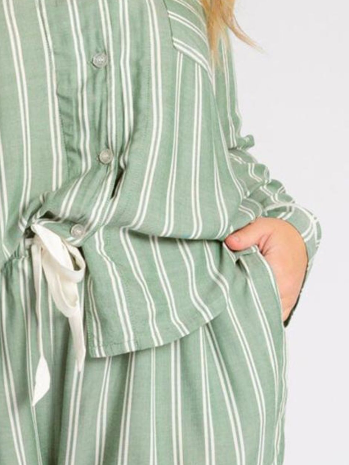 Women's Striped Collared Long Sleeve Top & Shorts Lounge Set - Soft Comfortable Pajama Set for Sleep, Relaxation & Home Wear