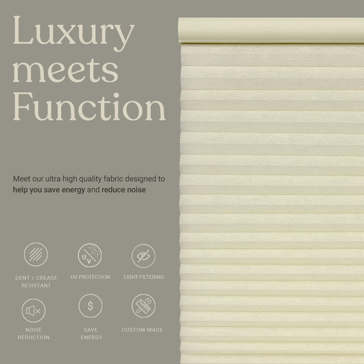 Premium Blackout Cellular Shades - Cordless Honeycomb Blinds for Windows with 1.5