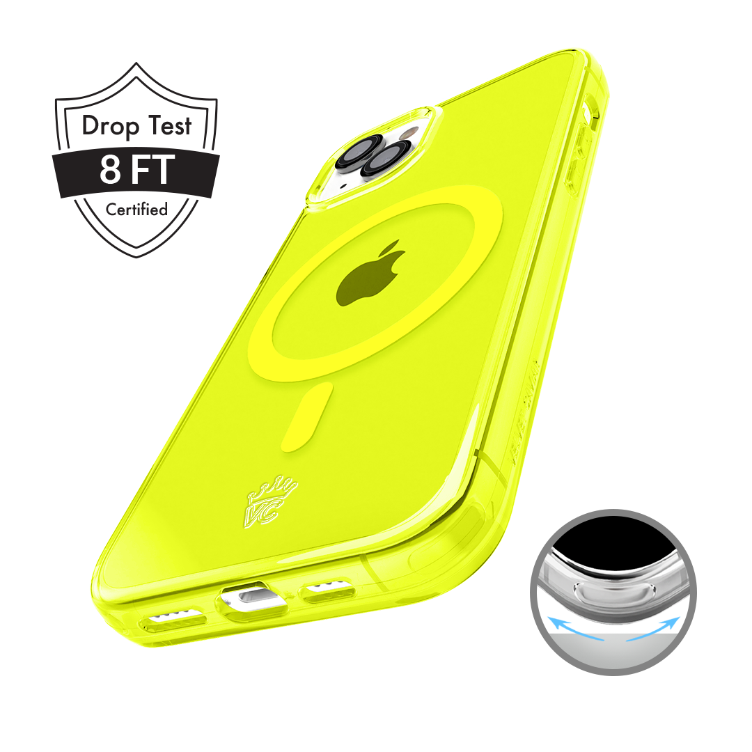 Neon Yellow Clear iPhone Case - Shockproof & Slim Protective Cover for iPhone [Model] - Perfect for Outdoor Activities, Sports & Daily Use
